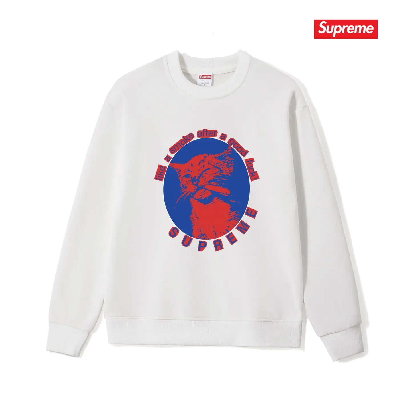 Style No. S1158 #terry p150💰 Plush 160💰 Sup 76SS Smoke Cute kitten smoking pattern round neck sweatshirt Made of 400g large terry (drop shoulder large version) fabric, soft texture and no pilling Imported environmentally friendly printing glue The pattern is bright and three-dimensional Quality💥Male and female style The upper body is trendy Color: black white gray Size: S M L XL XXL