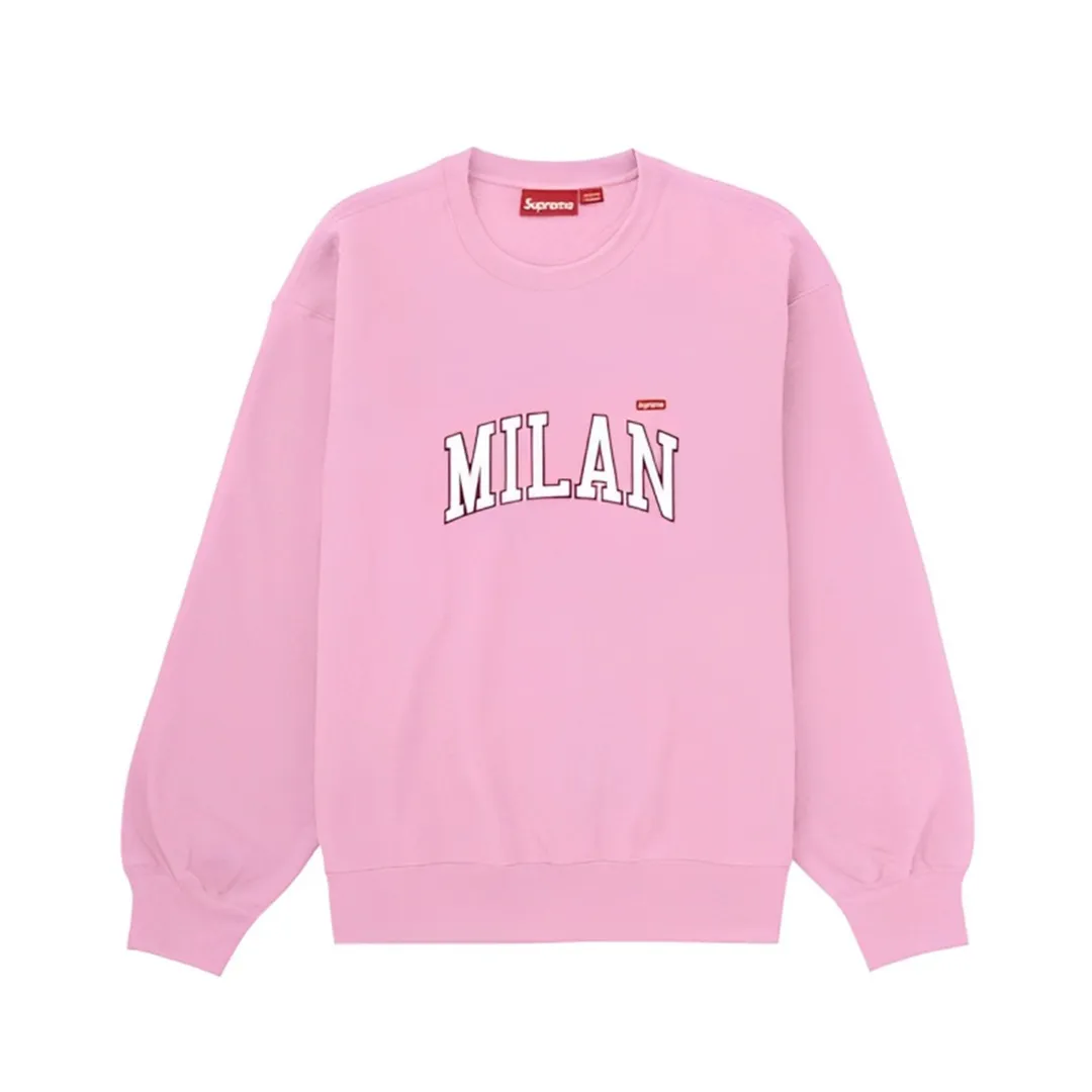 S568💰p290 Top version Supreme 24ss Shop Crewneck city limited round neck velvet sweatshirt 1. Fabric: ZP test, custom weaving and dyeing, pure cotton 460G plus velvet main fabric, horizontal cutting, side stitching 520G 2X2 thread 2. Embroidery: Embroidery equipment, using BEHRINGER BEKS-Y924 machine (one level higher than Tajima embroidery machine) Embroidery thickness The saturation and size are all ZP consistent. 3. Sewing process: Four-needle and six-thread boneless splicing technology is used in twelve places of the whole garment. Processed by experienced foreign trade factories (ordinary factories cannot do it) 4. Hem and cuffs: all use 520G inelastic thread (low-end products use elastic threads to cause the hem and cuffs to appear wavy) 5. Customized ZP main label/wash water mark/hangtag/packaging bag (Equipped with extra large thickened handbag) Color: Black, Navy, White, Pink, Colorful Blue Size: S~XL
