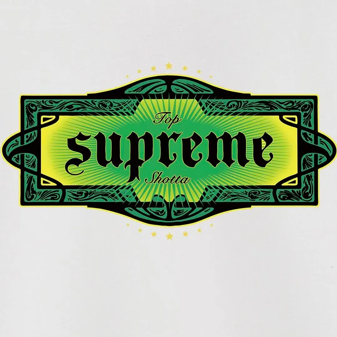 Style No. S1023 #terry p150💰 Velvet 160💰 Supreme SS22 Week 8 Top Shotta Tee Letter Printed Round Neck Sweater Made of 400 grams of large terry (drop shoulder large version) fabric, soft texture and no pilling Imported environmentally friendly printing glue The pattern is bright and three-dimensional Quality 💥Same style for men and women The upper body is trendy Color: Black White Gray Size: S M L XL XXL