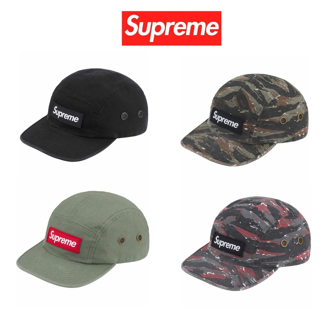 🅿️106 S178 Supreme 24ss MILITARY CAMP CAP Color: black green red camouflage green camouflage