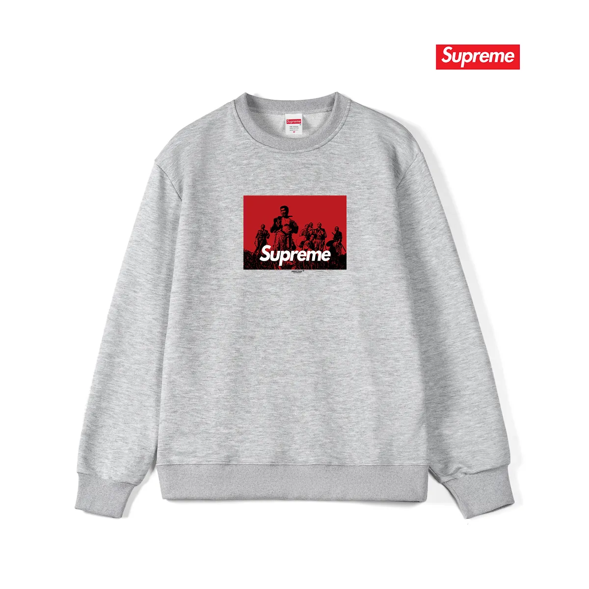 Style number S1212 #terry p150💰 plus velvet 160💰 25 new Sup undercover casual warrior print retro round neck sweatshirt Made of 400 grams of large terry (drop shoulder large version) fabric, soft texture and no pilling Imported environmentally friendly printing glue The pattern is bright and three-dimensional Quality 💥Same style for men and women The upper body is trendy Color: black white gray Size: S M L XL XXL