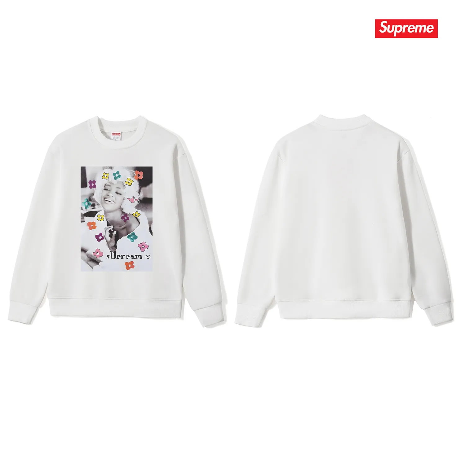 Style No. S1108 #terry p150💰 Velvet 160💰 Supreme Week1Naomi Tee character print round neck sweatshirt Made of 400g large terry (drop shoulder large version) fabric, soft texture and no pilling Imported environmentally friendly printing glue The pattern is bright and three-dimensional Quality💥Same style for men and women The upper body is trendy Color: black white gray Size: S M L XL XXL