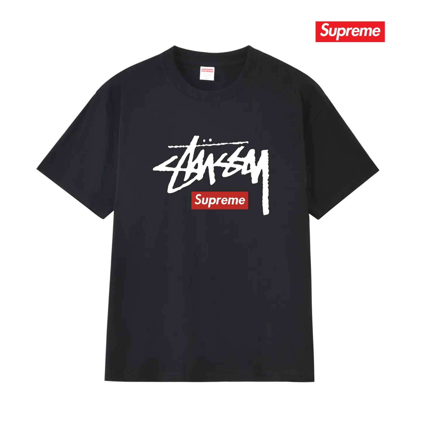 S236 P110💰 superme trendy T-shirt, summer wear, same style for men and women, loose fit, made of 260g combed cotton double yarn, all three standards from fabrics to accessories, ZP, imported Matsui Company slurry printing will never crack, the whole piece adopts three-needle five-thread technology (neckline-shoulder seam-sleeve seam double line, looks more three-dimensional and textured) consistent with the original version, classic version Feel free to compare zp. The whole piece adopts three-needle five-thread craftsmanship (neckline-shoulder seam-sleeve seam double thread, which looks more three-dimensional and textured). It has the same craftsmanship as the original original, classic version. Color: black, white, light gray, pink, navy. Size: S M L XL XXL
