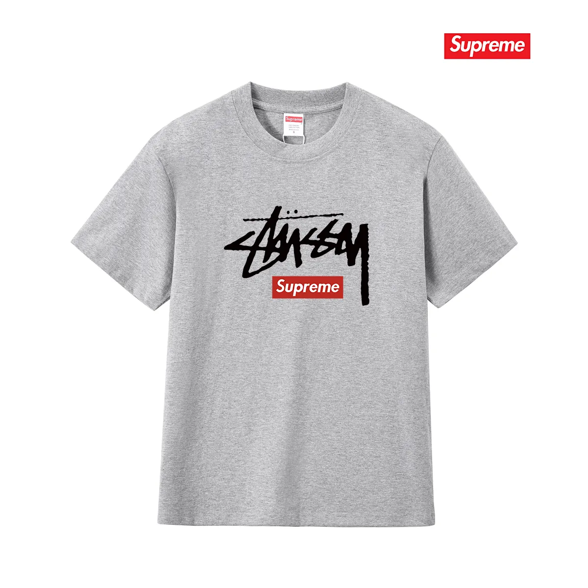 S236 P110💰 superme trendy T-shirt, summer wear, same style for men and women, loose fit, made of 260g combed cotton double yarn, all three standards from fabrics to accessories, ZP, imported Matsui Company slurry printing will never crack, the whole piece adopts three-needle five-thread technology (neckline-shoulder seam-sleeve seam double line, looks more three-dimensional and textured) consistent with the original version, classic version Feel free to compare zp. The whole piece adopts three-needle five-thread craftsmanship (neckline-shoulder seam-sleeve seam double thread, which looks more three-dimensional and textured). It has the same craftsmanship as the original original, classic version. Color: black, white, light gray, pink, navy. Size: S M L XL XXL