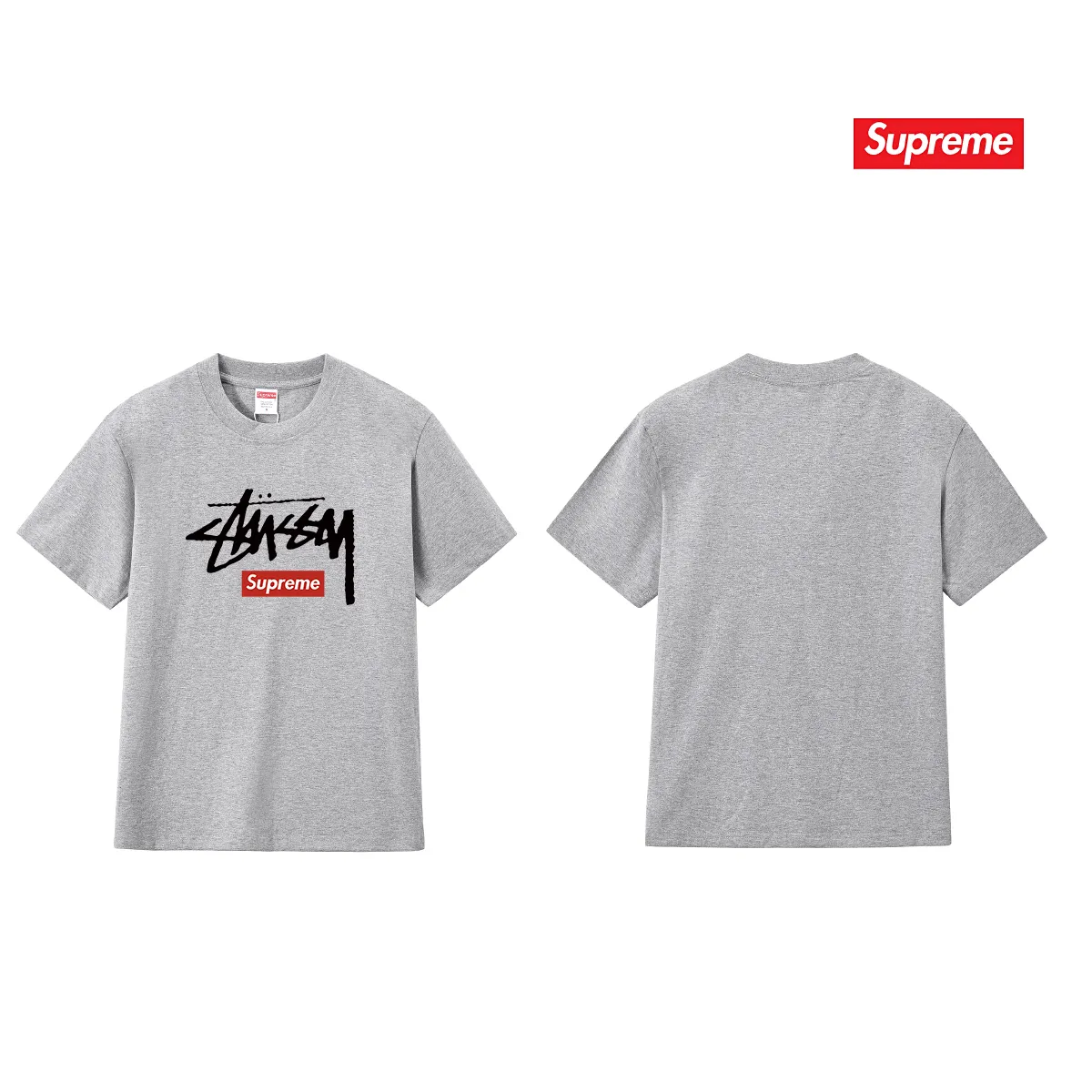 S236 P110💰 superme trendy T-shirt, summer wear, same style for men and women, loose fit, made of 260g combed cotton double yarn, all three standards from fabrics to accessories, ZP, imported Matsui Company slurry printing will never crack, the whole piece adopts three-needle five-thread technology (neckline-shoulder seam-sleeve seam double line, looks more three-dimensional and textured) consistent with the original version, classic version Feel free to compare zp. The whole piece adopts three-needle five-thread craftsmanship (neckline-shoulder seam-sleeve seam double thread, which looks more three-dimensional and textured). It has the same craftsmanship as the original original, classic version. Color: black, white, light gray, pink, navy. Size: S M L XL XXL