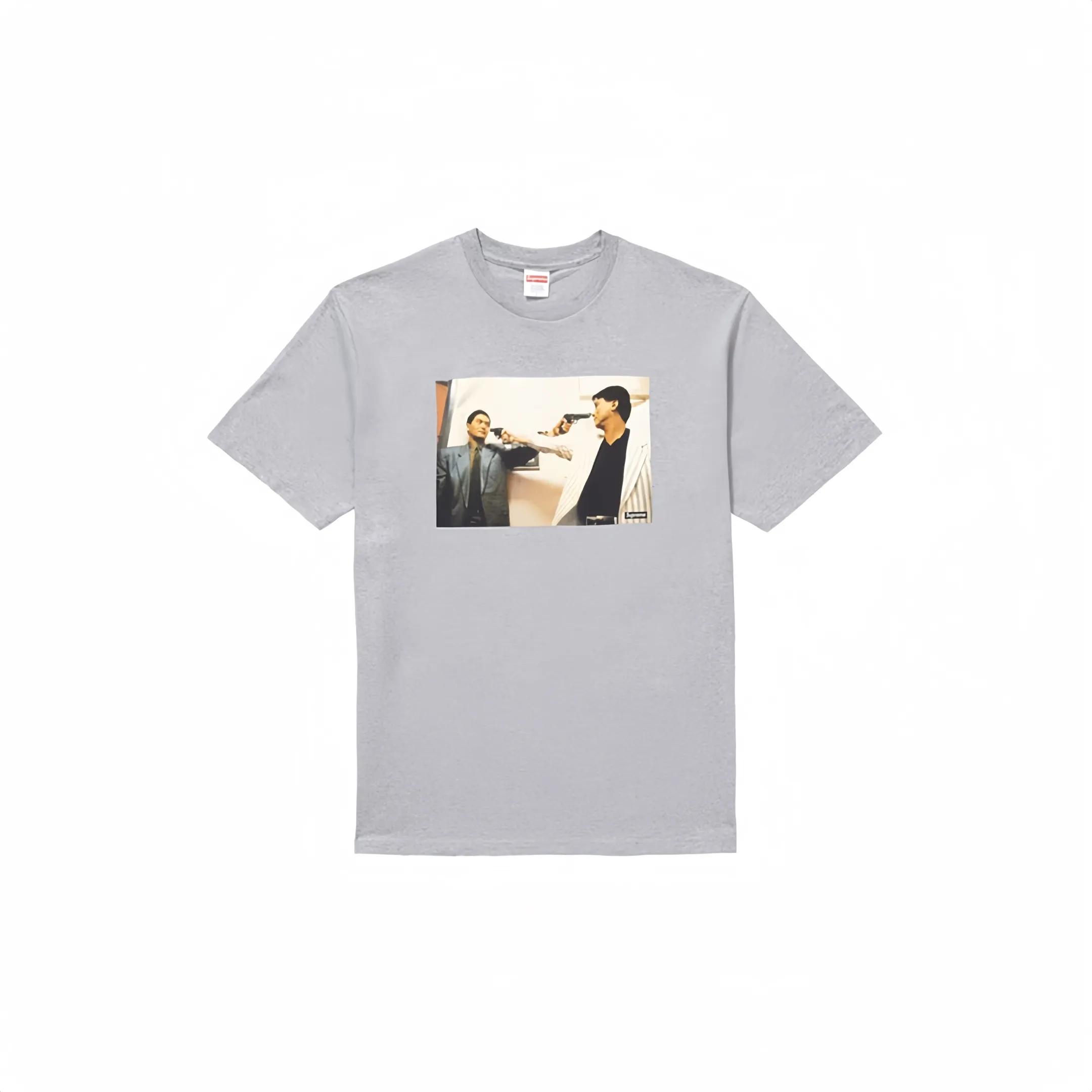 #S36 P110💰 Supreme FW18 The Killer Trust Tee Red Chow Yun-fat printed short-sleeved T-shirt, same style for men and women. The red color is made of 260 grams of combed cotton double yarn. All three standards are complete from fabrics to accessories. ZP. Imported Matsui company's slurry printing will never crack. The whole piece adopts three-needle five-thread technology. The collar-shoulder seam-sleeve seam is double-lined, which looks more three-dimensional and textured.) The same process as the original version, classic version Feel free to compare zp. The whole piece adopts three-needle five-thread craftsmanship. The neckline-shoulder seam-sleeve seam is double-threaded, which looks more three-dimensional and textured.) It has the same craftsmanship as the original original, classic version. Color: black, gray, white, red. Size: S M L XL XXL