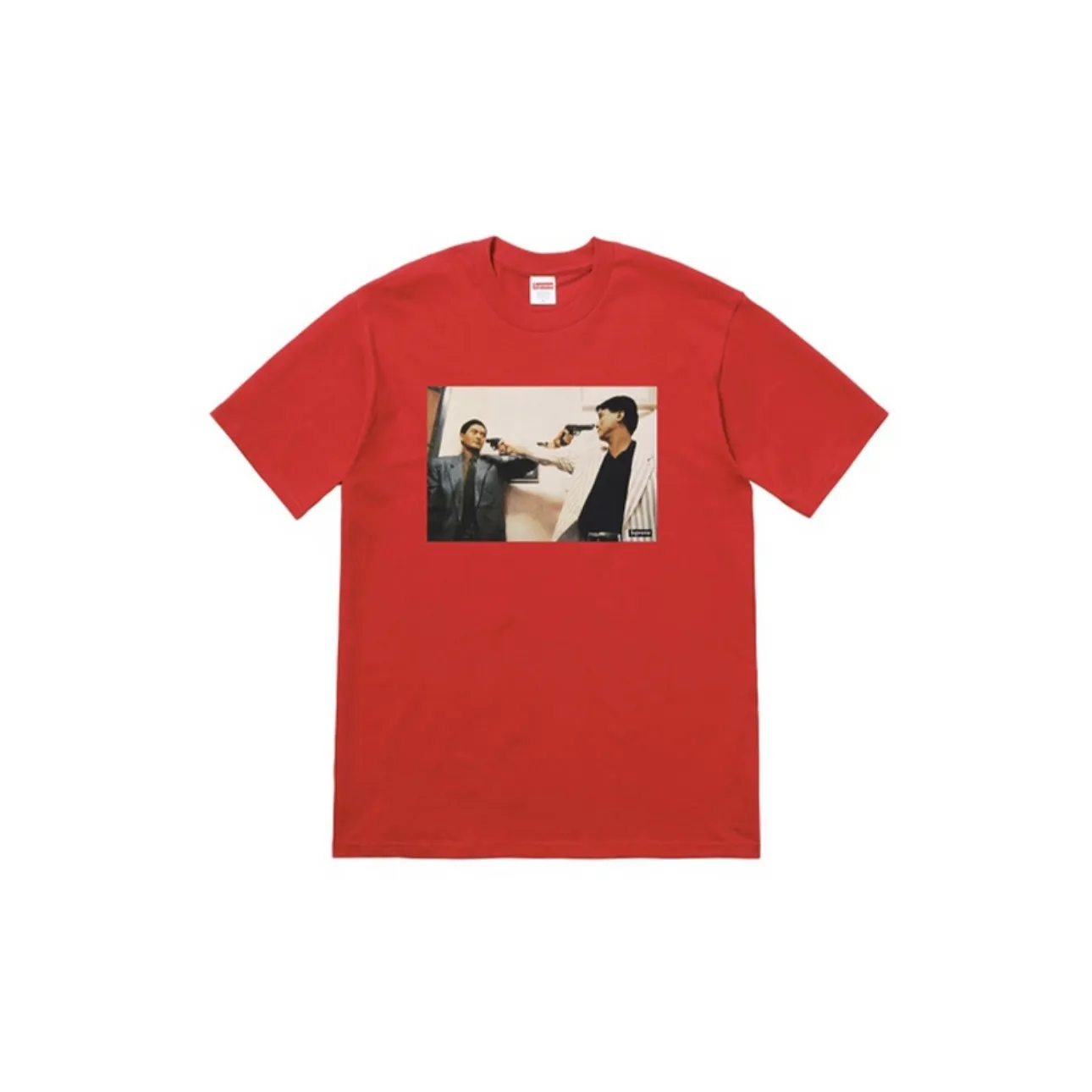 #S36 P110💰 Supreme FW18 The Killer Trust Tee Red Chow Yun-fat printed short-sleeved T-shirt, same style for men and women. The red color is made of 260 grams of combed cotton double yarn. All three standards are complete from fabrics to accessories. ZP. Imported Matsui company's slurry printing will never crack. The whole piece adopts three-needle five-thread technology. The collar-shoulder seam-sleeve seam is double-lined, which looks more three-dimensional and textured.) The same process as the original version, classic version Feel free to compare zp. The whole piece adopts three-needle five-thread craftsmanship. The neckline-shoulder seam-sleeve seam is double-threaded, which looks more three-dimensional and textured.) It has the same craftsmanship as the original original, classic version. Color: black, gray, white, red. Size: S M L XL XXL