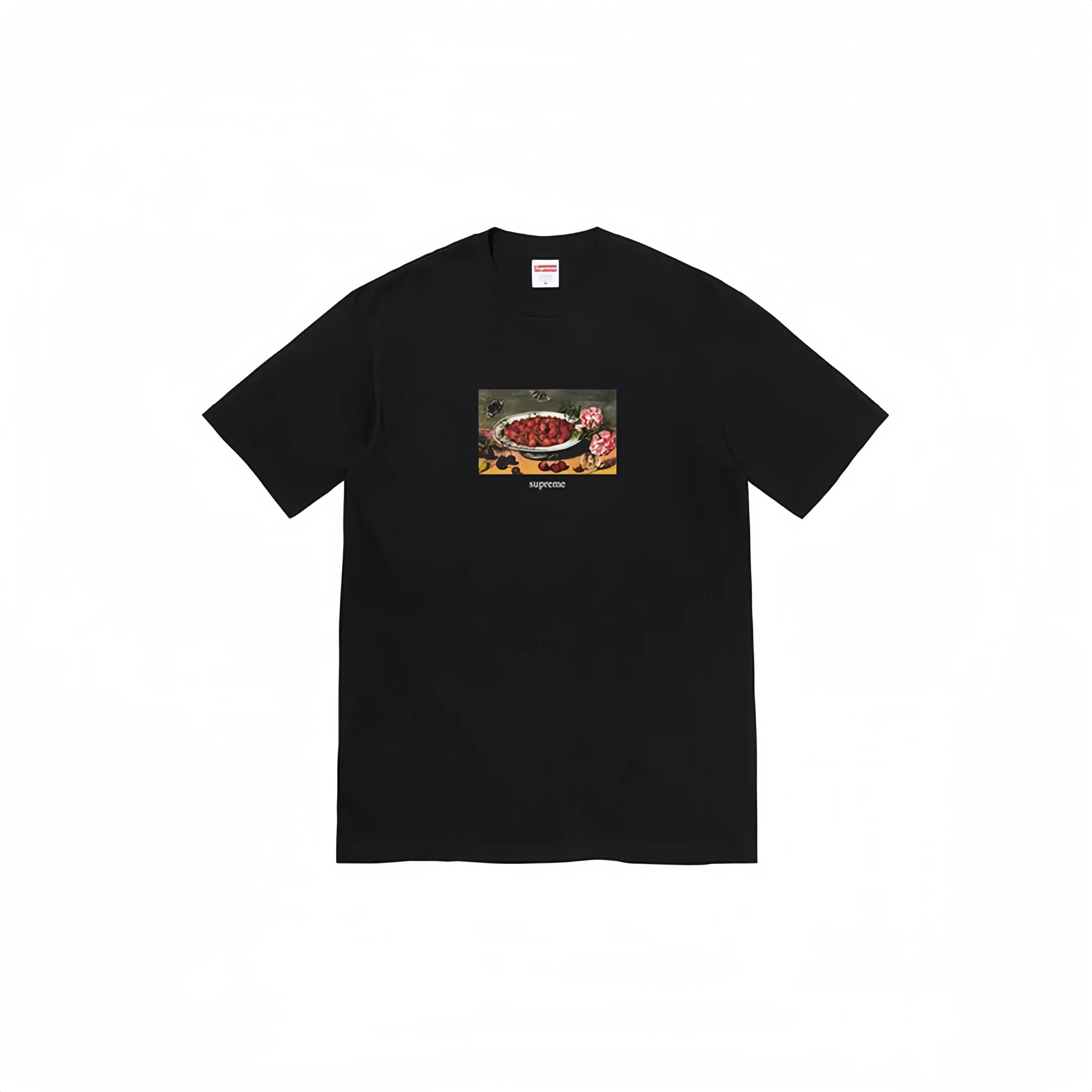 #S16 P110💰 Supreme SS23 Week9 STRAWBERRIES TEE Strawberry pattern printed short-sleeved T-shirt. Same style for men and women. Made of 260g combed cotton double yarn. From fabrics to accessories, all three standards are complete and follow ZP. Imported Matsui Company slurry printing will never crack. The whole piece is made with three-needle five-thread technology. The neckline-shoulder seam-sleeve seam is double-lined, which looks more three-dimensional and textured.) The same process as the authentic original, classic version Feel free to compare zp The whole piece adopts three-needle five-thread craftsmanship (neckline-shoulder seam-sleeve seam double thread, which looks more three-dimensional and textured) and the same craftsmanship as the original original, classic version Color: black, white, red, brown, gray Size: S M L XL XXL