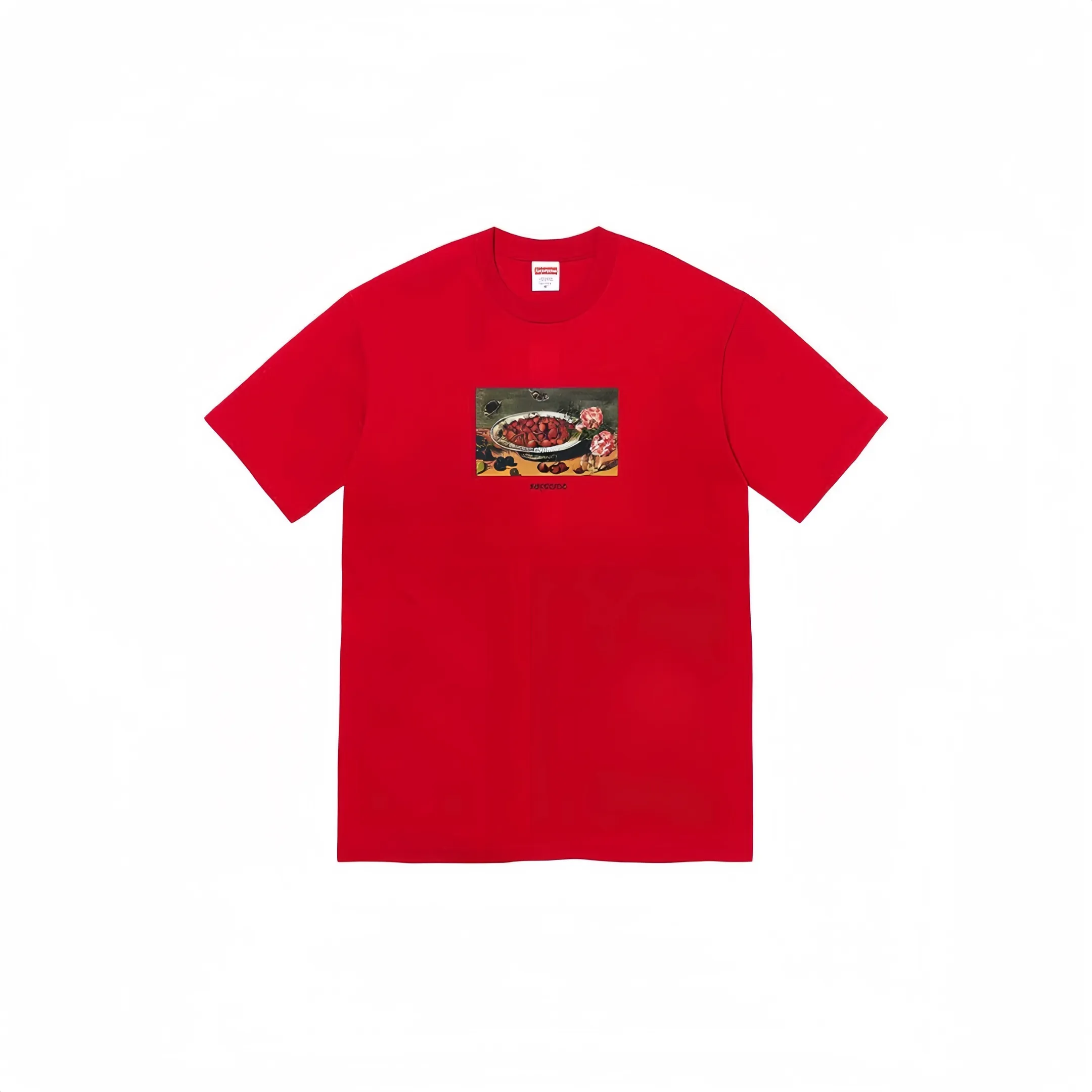 #S16 P110💰 Supreme SS23 Week9 STRAWBERRIES TEE Strawberry pattern printed short-sleeved T-shirt. Same style for men and women. Made of 260g combed cotton double yarn. From fabrics to accessories, all three standards are complete and follow ZP. Imported Matsui Company slurry printing will never crack. The whole piece is made with three-needle five-thread technology. The neckline-shoulder seam-sleeve seam is double-lined, which looks more three-dimensional and textured.) The same process as the authentic original, classic version Feel free to compare zp The whole piece adopts three-needle five-thread craftsmanship (neckline-shoulder seam-sleeve seam double thread, which looks more three-dimensional and textured) and the same craftsmanship as the original original, classic version Color: black, white, red, brown, gray Size: S M L XL XXL
