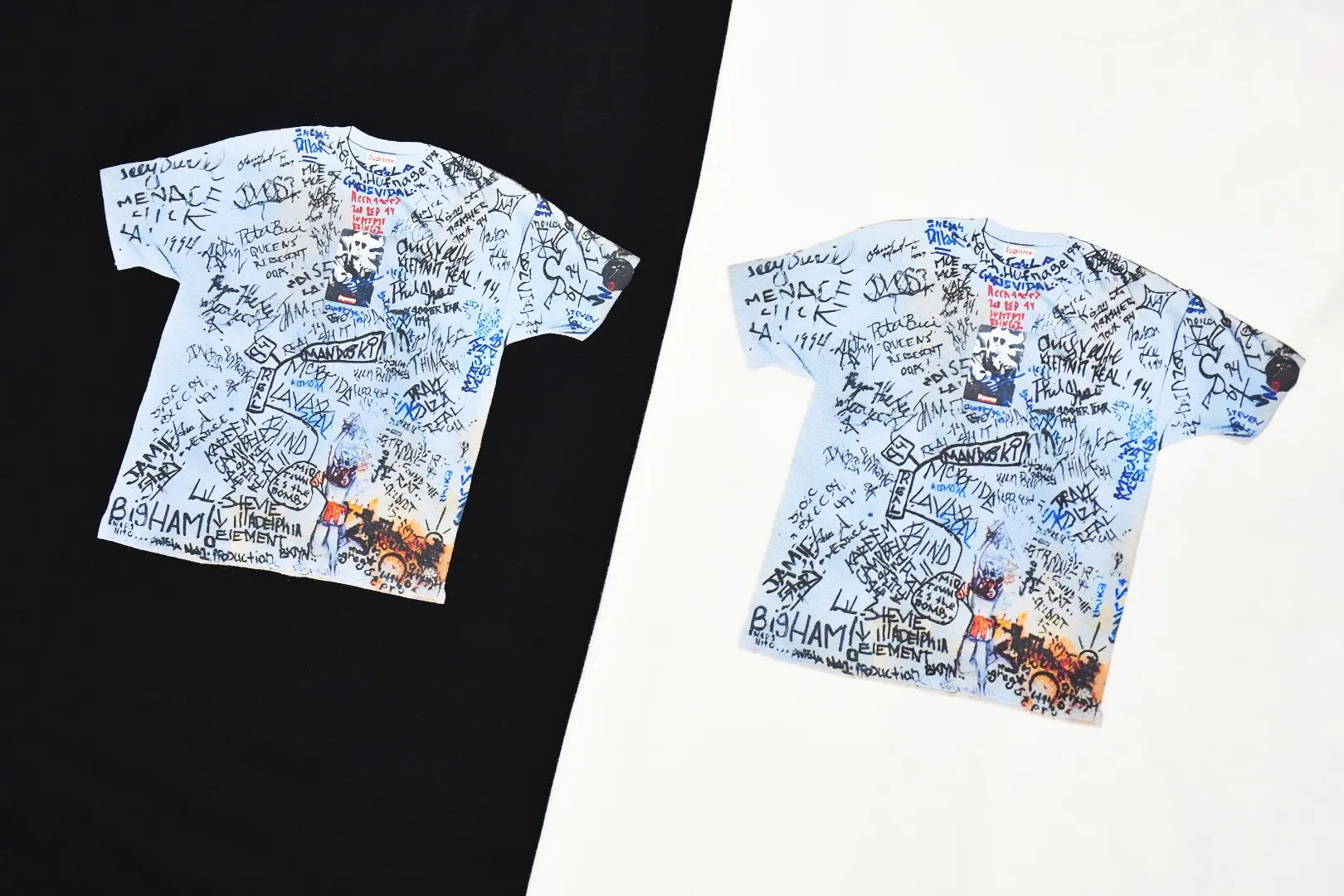 🅿️130 S158 top version Supreme 24ss 30TH First 30th anniversary limited commemorative short-sleeved T-shirt. Refuse to look at pictures to make products. Refuse to compare with wrong versions. Use cylindrical seamless technology (original technology. There are no stitched bones on the side of the clothes. Key points of identification) The fabrics are all custom-woven and dyed, 280g weight, 100% cotton, cylindrical fabric. Cylindrical fabric is a knitted fabric woven with a cylinder loom. The needles are distributed in a cylindrical shape on the fuselage. The gray fabric is a large cylinder, which needs to be opened and shaped before it can be used further. There are no slits on the side of the clothes, so there is no washing label on the side of ordinary short-sleeves. There is only one collar label behind the neck. The printing uses thermosetting ink printing imported from Belgium (different from conventional thermal transfer printing), also known as plastic ink, or self-adhesive ink. Its ingredients are: mainly composed of polyvinyl chloride (PVC) and phthalates. PVC and phthalates, solid color The thermoset ink is composed of a mixture of agents, stabilizers, and thickeners. It is not the digital direct printing advertised on the market. The printing texture of thermoset ink cannot be achieved by digital direct printing. The collar label has a watermark anti-counterfeiting effect, a real anti-counterfeiting layer, a version with a high probability of passing the inspection, and a high probability of passing the original packaging picture. Size：S-XL