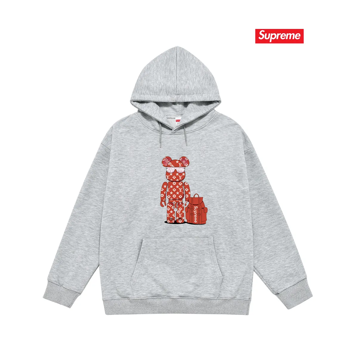 Style number S2193 #terry P160💰 plus velvet P170💰 American fashion brand SUP letter bear print hooded sweatshirt. Made of 400g large terry 430g silver fox velvet (off-shoulder large version) fabric. The texture is soft and non-pilling. Imported environmentally friendly printing glue. The pattern is bright and three-dimensional. Quality💥Same style for men and women. The upper body is trendy. Color: black white gray Size: S M L XL XXL