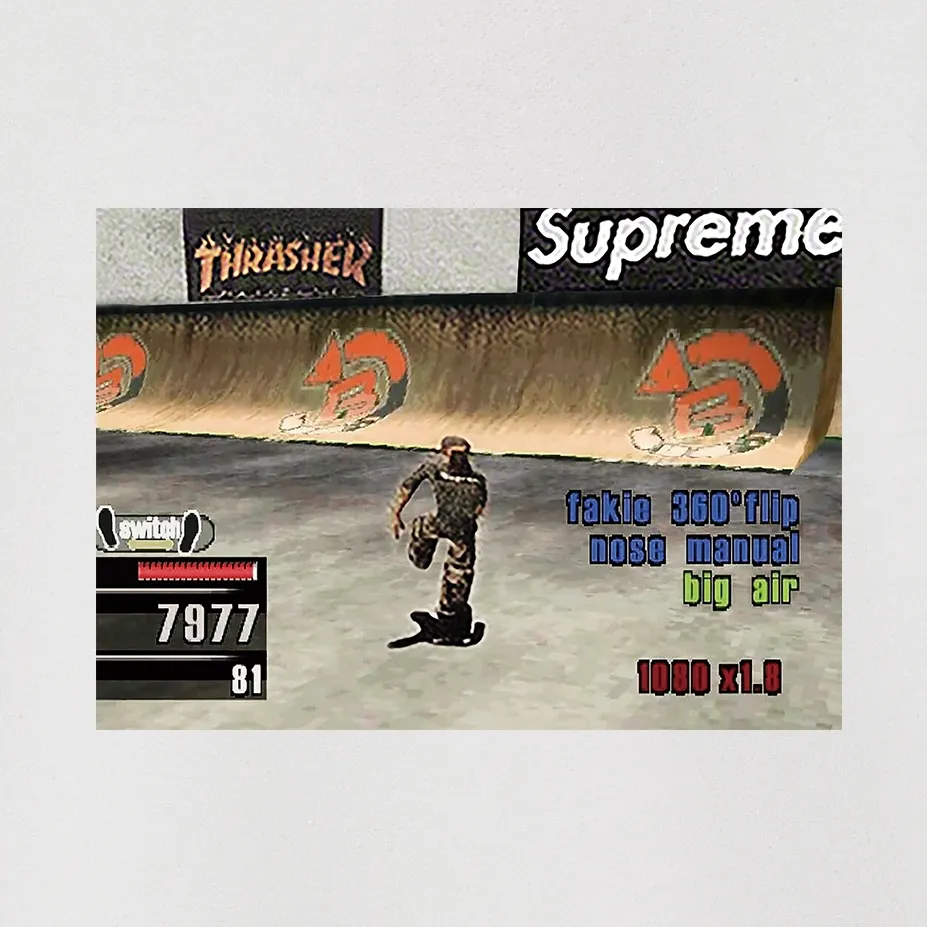 Style No. S2086 #terry P160💰 Velvet P170💰 Supreme Week 5 x Thrasher co-branded Game Tee hooded sweatshirt Made of 400g large terry 430g silver fox velvet (off-shoulder large version) fabric, soft and non-pilling, imported environmentally friendly printing glue, bright and three-dimensional pattern, quality 💥same style for men and women, the upper body is trendy Color: black white gray Size: S M L XL XXL