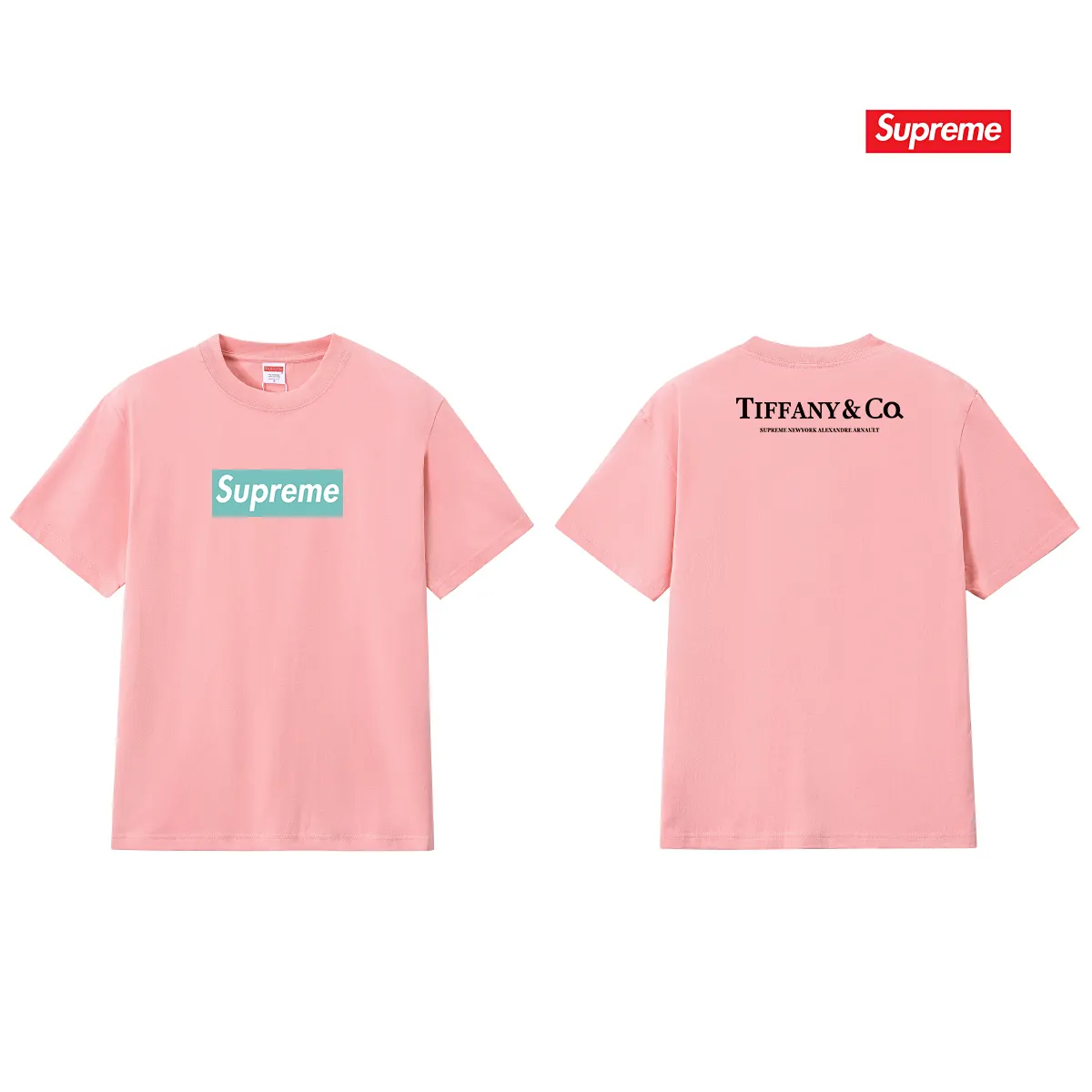 S153 P110💰 Spring and summer suprem FW23 Box co-branded loose short-sleeved casual simple men and women couples trendy brand round neck T-shirt. Loose fit. Made of 260g combed cotton double yarn. All three standards are complete from fabrics to accessories. ZP. Imported Matsui company slurry printing will never crack. The whole piece adopts three-needle five-thread technology. The neckline-shoulder seam-sleeve seam is double-lined, which looks more three-dimensional and textured. The same process as the original version, classic version. Feel free to compare zp. The whole piece adopts three-needle five-thread craftsmanship (neckline-shoulder seam-sleeve seam double thread, which looks more three-dimensional and textured). It has the same craftsmanship as the original original, classic version. Color: black, white, light gray, navy blue, pink. Size: S M L XL XXL