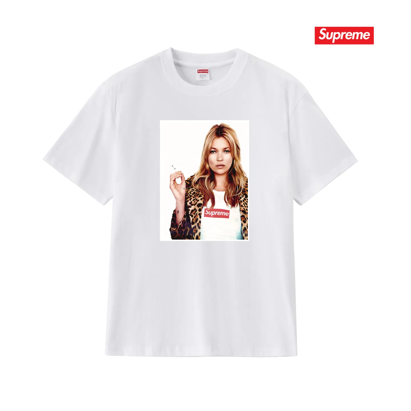 S190 P110💰 Supreme 12SS Kate Moss Photo Sticker Kate Character Sticker Loose version Made of 260 grams of combed cotton double yarn, all three standards from fabrics to accessories are in compliance with ZP Imported Matsui company's slurry printing will never crack The whole piece adopts three-needle five-thread technology (neckline-shoulder seam-sleeve seam double line, looks more three-dimensional and textured) The same process as the authentic original, classic version Feel free to compare zp. The whole piece adopts three-needle five-thread craftsmanship (neckline-shoulder seam-sleeve seam double thread, which looks more three-dimensional and textured). It has the same craftsmanship as the original original, classic version. Color: black, white, light gray, pink, navy. Size: S M L XL XXL