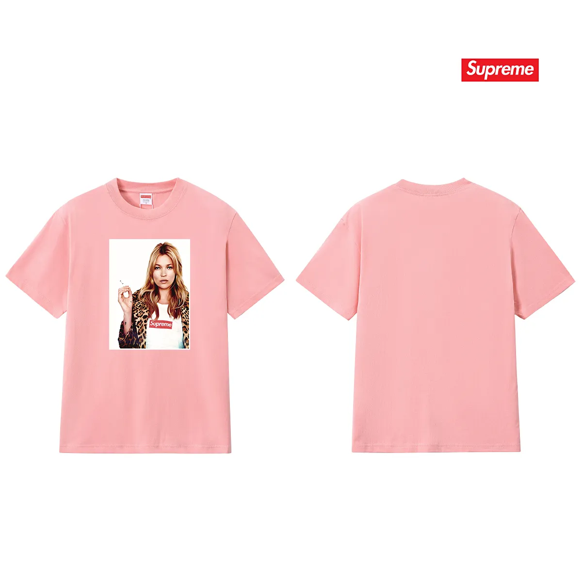 S190 P110💰 Supreme 12SS Kate Moss Photo Sticker Kate Character Sticker Loose version Made of 260 grams of combed cotton double yarn, all three standards from fabrics to accessories are in compliance with ZP Imported Matsui company's slurry printing will never crack The whole piece adopts three-needle five-thread technology (neckline-shoulder seam-sleeve seam double line, looks more three-dimensional and textured) The same process as the authentic original, classic version Feel free to compare zp. The whole piece adopts three-needle five-thread craftsmanship (neckline-shoulder seam-sleeve seam double thread, which looks more three-dimensional and textured). It has the same craftsmanship as the original original, classic version. Color: black, white, light gray, pink, navy. Size: S M L XL XXL