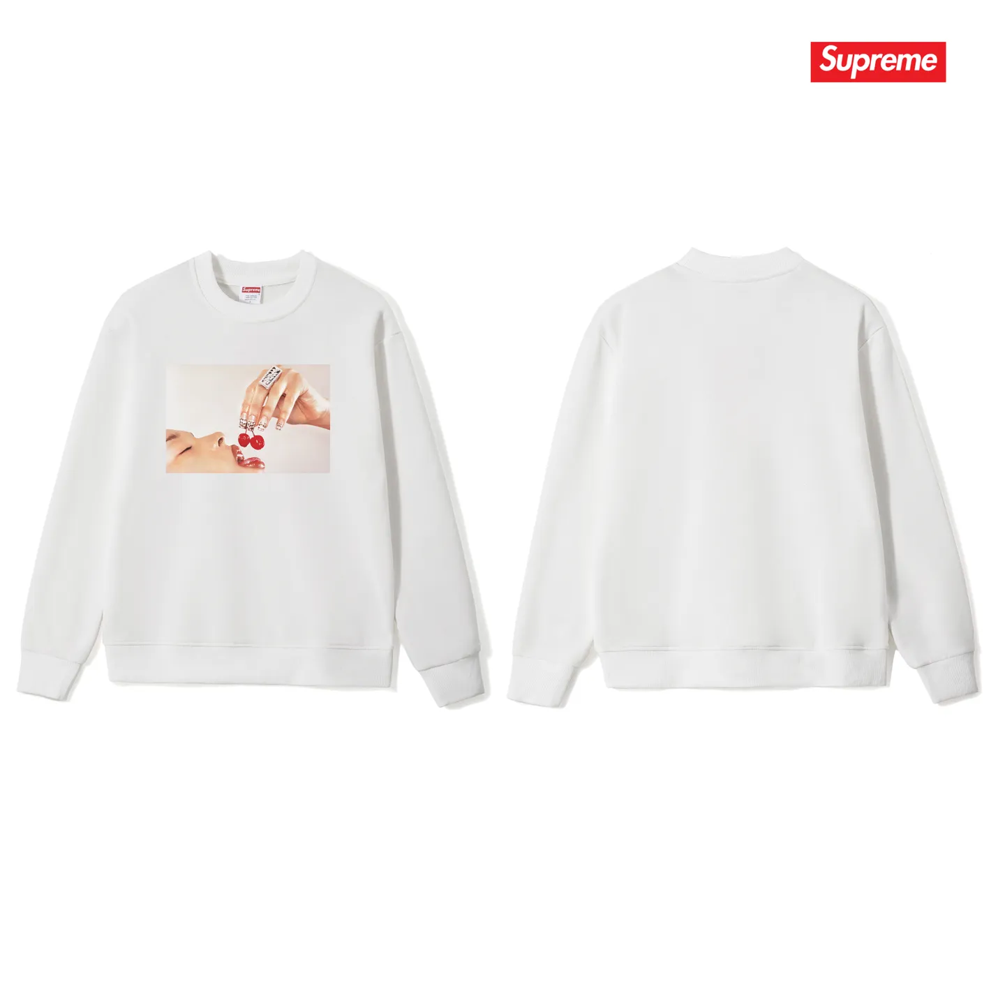 Style No. S1010 #terry p150💰 Velvet 160💰 Supreme SS19 Cupid Tee Navy angel print round neck sweatshirt Made of 400 grams of large terry (drop shoulder large version) fabric, soft texture and no pilling Imported environmentally friendly printing glue The pattern is bright and three-dimensional Quality 💥 Unisex style The upper body is trendy Color: black white gray Size: S M L XL XXL