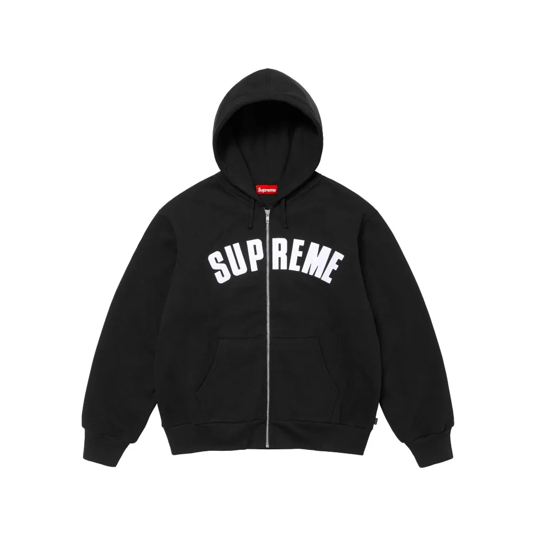 🅿️470 S298 top version SUPREME 24FW ARC THERMAL LINED ZIP UP HOODED heating waffle lining double layer hooded sweatshirt Color: Black Gray Red Royal Blue Size: S/M/L/XL