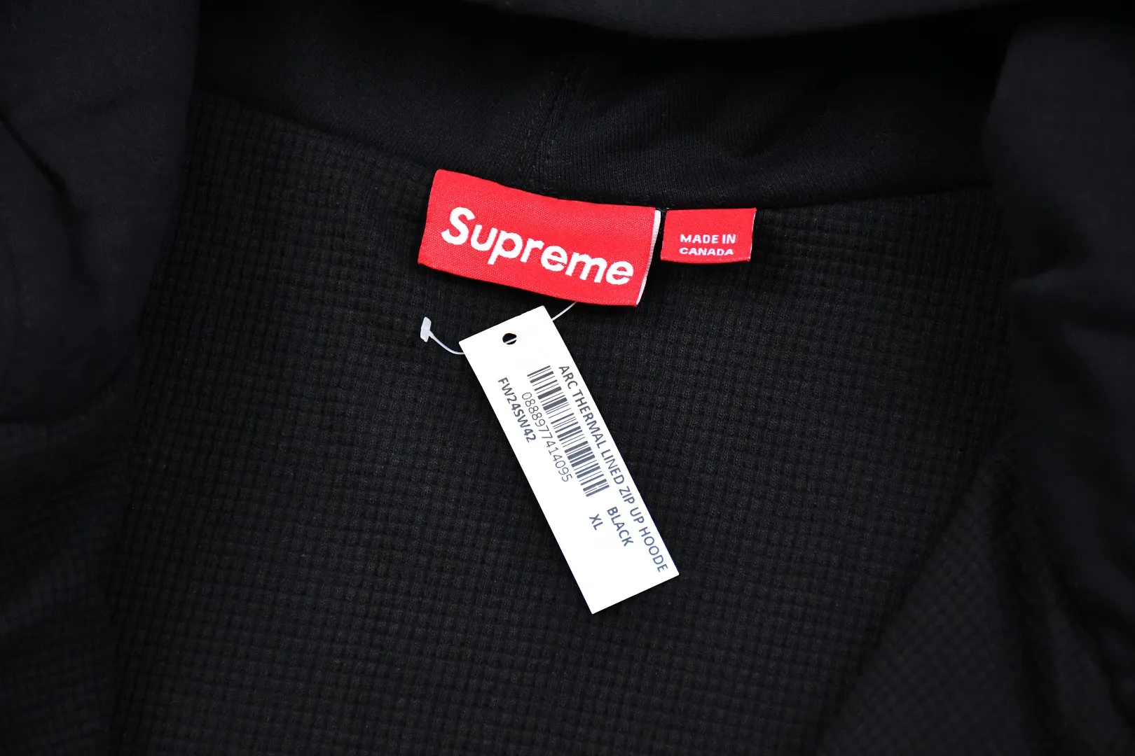 🅿️470 S298 top version SUPREME 24FW ARC THERMAL LINED ZIP UP HOODED heating waffle lining double layer hooded sweatshirt Color: Black Gray Red Royal Blue Size: S/M/L/XL