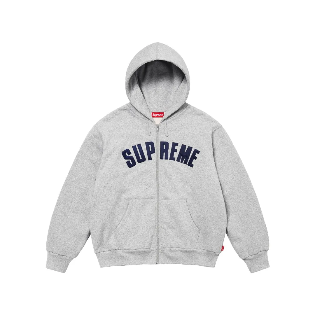 🅿️470 S298 top version SUPREME 24FW ARC THERMAL LINED ZIP UP HOODED heating waffle lining double layer hooded sweatshirt Color: Black Gray Red Royal Blue Size: S/M/L/XL