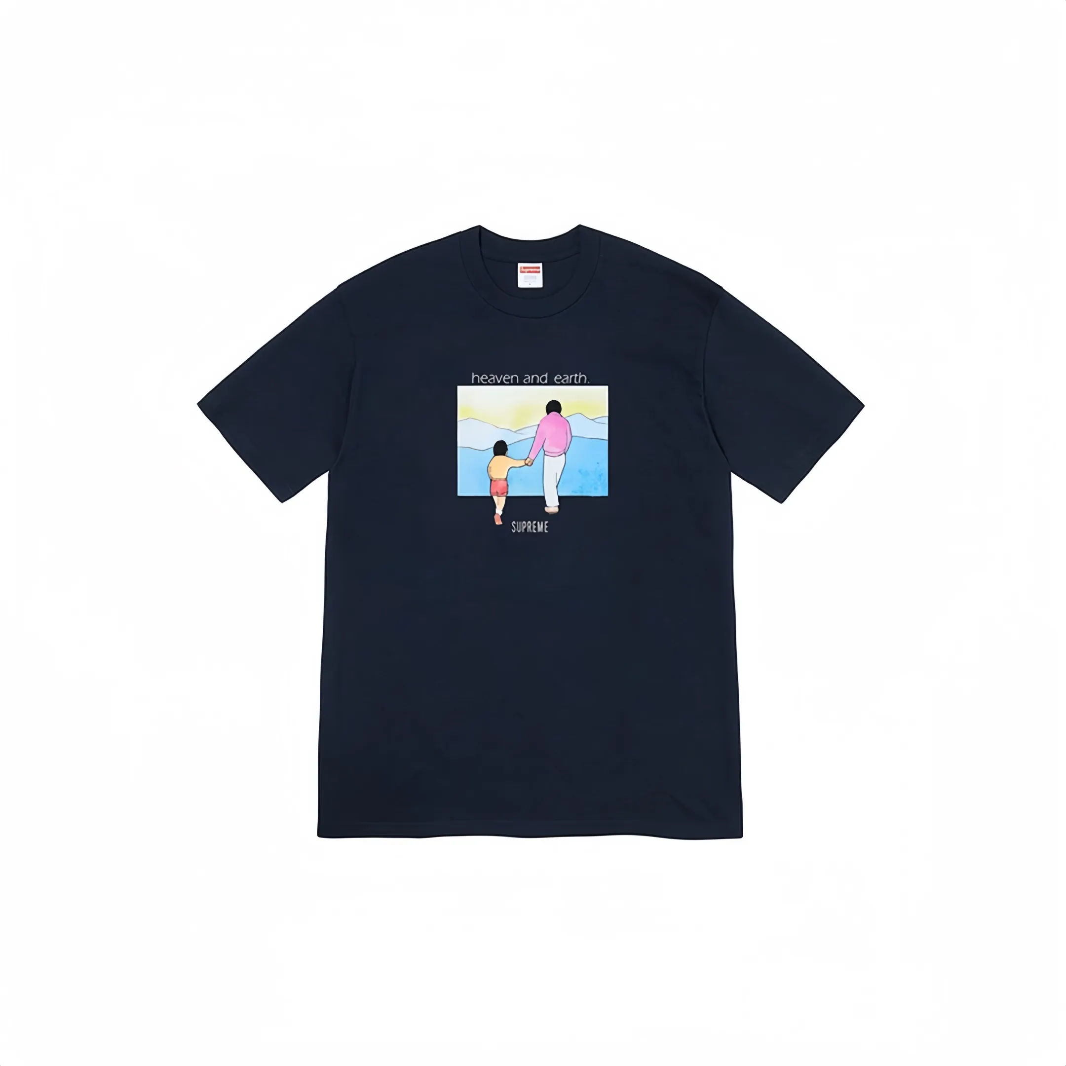 #S13 P110💰 Supreme FW19 Week 1 Heaven and Earth Tee printed short-sleeved T-shirt. The same style for men and women is made of 260g combed cotton double yarn. From fabrics to accessories, all three standards are complete and follow ZP. Imported Matsui company's slurry printing will never crack. The whole piece is made of three-needle five-thread technology. The neckline-shoulder seam-sleeve seam is double-lined, which looks more three-dimensional and textured. The same process as the original version, classic version Feel free to compare zp. The whole piece adopts three-needle five-thread craftsmanship (neckline-shoulder seam-sleeve seam double thread, which looks more three-dimensional and textured). It has the same craftsmanship as the original original, classic version. Color: Yellow, Red, White, Black, Gray. Size: S M L XL XXL