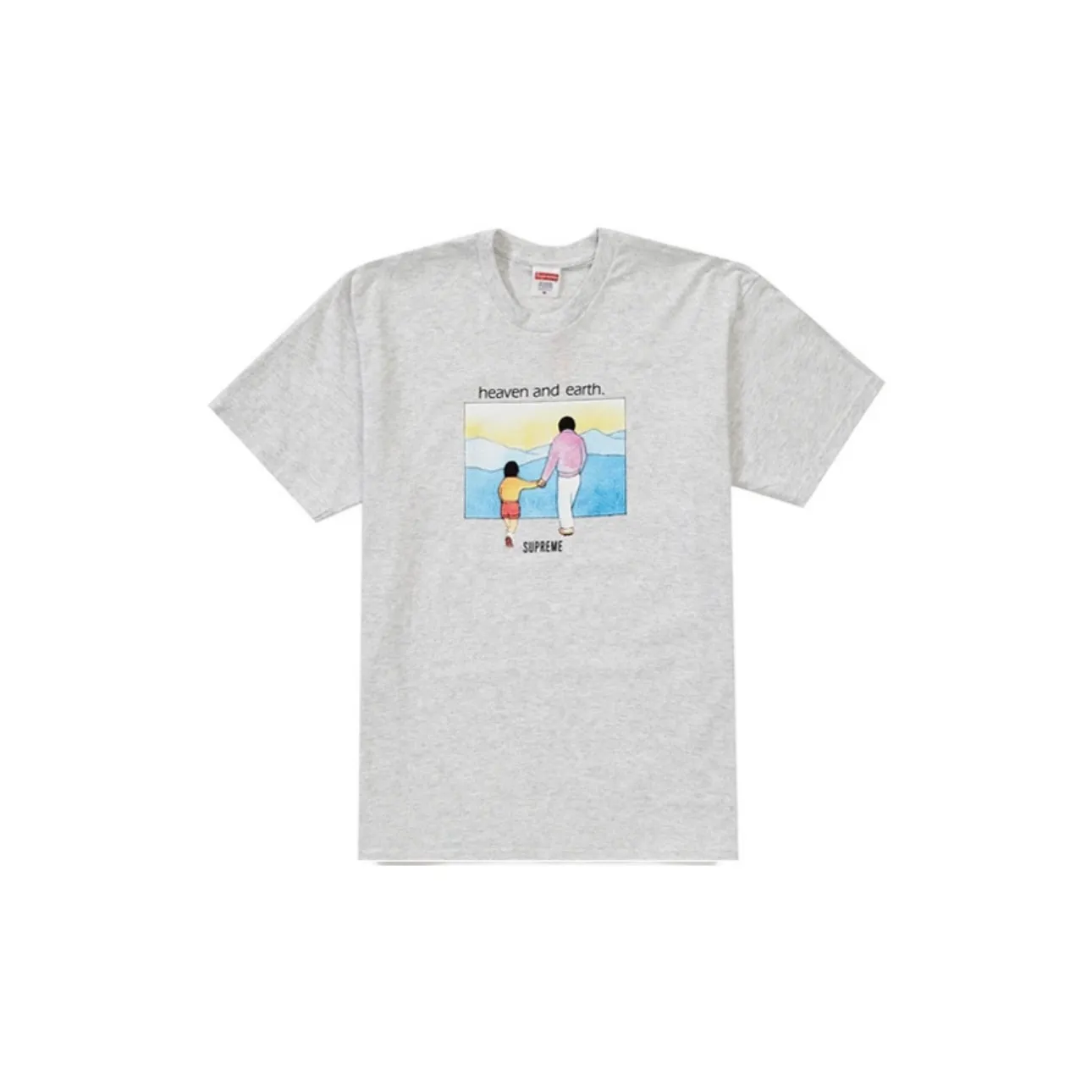 #S13 P110💰 Supreme FW19 Week 1 Heaven and Earth Tee printed short-sleeved T-shirt. The same style for men and women is made of 260g combed cotton double yarn. From fabrics to accessories, all three standards are complete and follow ZP. Imported Matsui company's slurry printing will never crack. The whole piece is made of three-needle five-thread technology. The neckline-shoulder seam-sleeve seam is double-lined, which looks more three-dimensional and textured. The same process as the original version, classic version Feel free to compare zp. The whole piece adopts three-needle five-thread craftsmanship (neckline-shoulder seam-sleeve seam double thread, which looks more three-dimensional and textured). It has the same craftsmanship as the original original, classic version. Color: Yellow, Red, White, Black, Gray. Size: S M L XL XXL