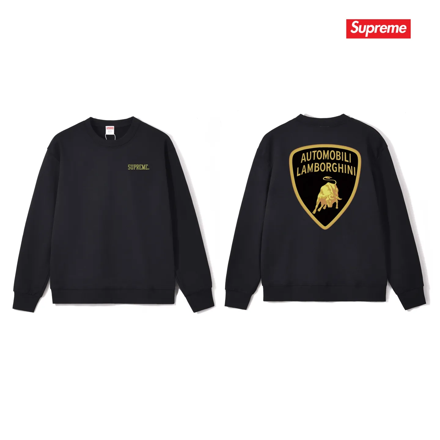 Style No. S1120 #terry p150💰 Plush 160💰 Supreme Lamborghini co-branded round-neck sweatshirt Made of 400 grams of large terry (drop shoulder large version) fabric, soft texture and no pilling Imported environmentally friendly printing glue The pattern is bright and three-dimensional Quality💥Same style for men and women The upper body is trendy Color: black white gray Size: S M L XL XXL