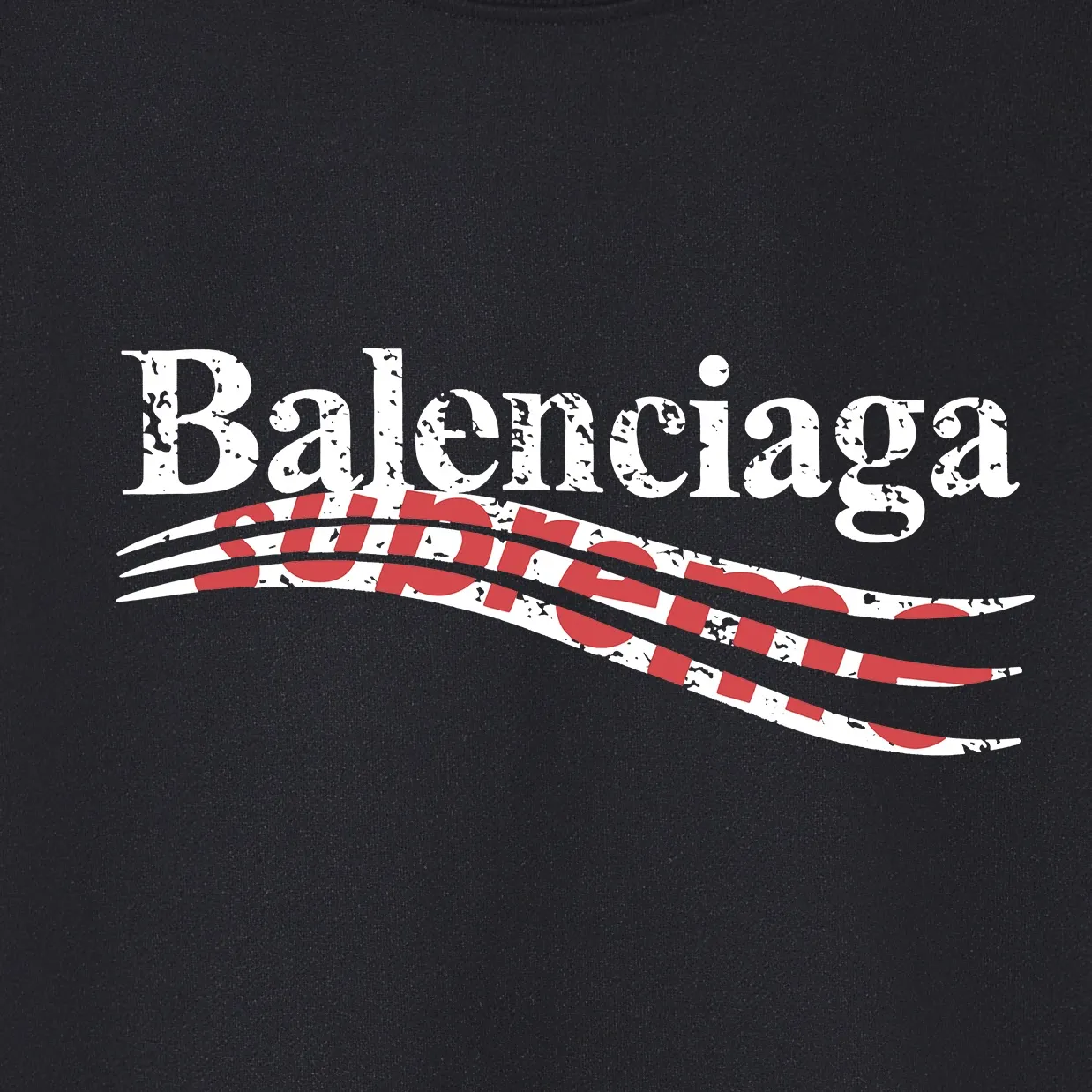 Style No. S1003 #terry p150💰 Velvet 160💰 Balenciaga co-branded supreme round neck sweatshirt. Made of 400 grams of large terry (drop shoulder large version) fabric. The texture is soft and non-pilling. Imported environmentally friendly printing glue. The pattern is bright and three-dimensional. Quality💥Same style for men and women. The upper body is trendy. Color: black Size: S M L XL XXL