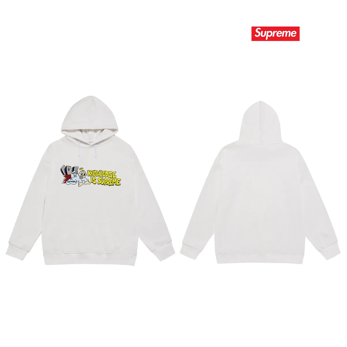 Style number S2027 #terry P160💰 Velvet P170💰 Supreme SS22 Week 1 Knowledge Tee hooded sweatshirt Made of 400g large terry 430g silver fox velvet (drop shoulder large version) fabric, soft texture and no pilling Imported environmentally friendly printing glue The pattern is bright and three-dimensional Quality 💥Same style for men and women The upper body is fashionable Color: black white gray Size: S M L XL XXL
