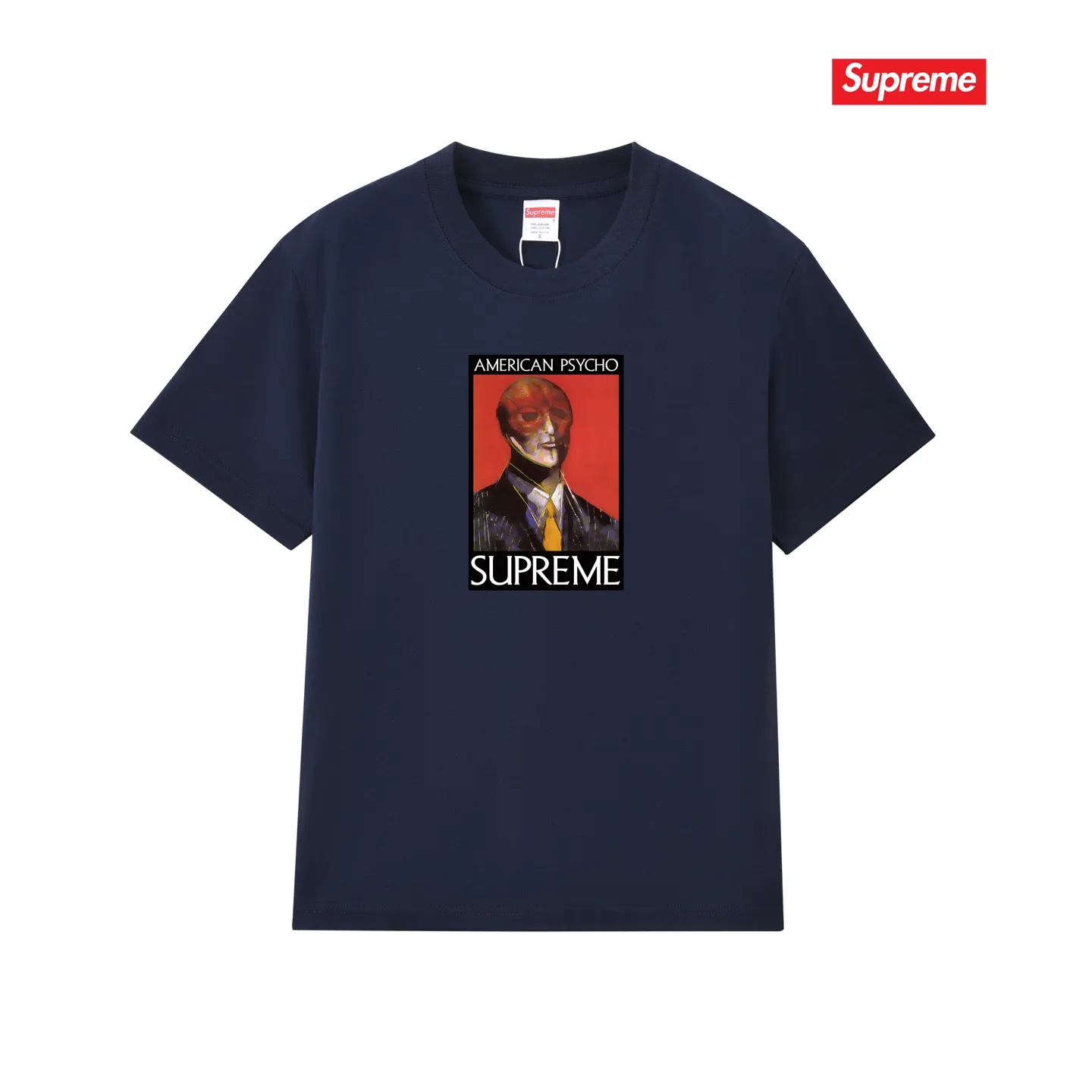 S209 P110💰 SupFW23 WEEK7 AMERICAN PSYCHO TEE letter character pattern round neck short-sleeved T-shirt. Loose fit. Made of 260g combed cotton double yarn. From fabrics to accessories, all three standards are complete and follow ZP. Imported Matsui company's slurry printing will never crack. The whole piece adopts three-needle five-thread technology. The neckline-shoulder seam-sleeve seam is double-lined, which looks more three-dimensional and textured.) The same process as the original version, classic version Feel free to compare zp. The whole piece adopts three-needle five-thread craftsmanship (neckline-shoulder seam-sleeve seam double thread, which looks more three-dimensional and textured). It has the same craftsmanship as the original original, classic version. Color: black, white, light gray, pink, navy. Size: S M L XL XXL