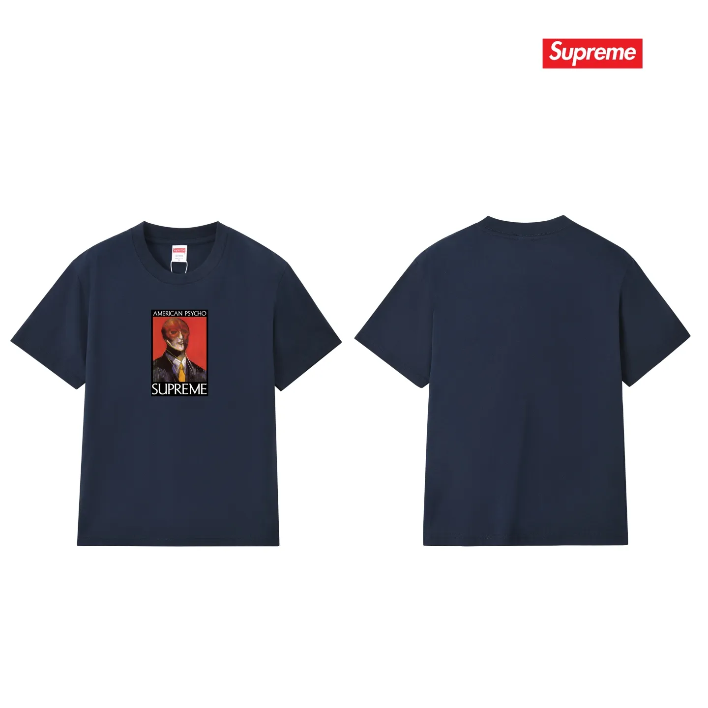 S209 P110💰 SupFW23 WEEK7 AMERICAN PSYCHO TEE letter character pattern round neck short-sleeved T-shirt. Loose fit. Made of 260g combed cotton double yarn. From fabrics to accessories, all three standards are complete and follow ZP. Imported Matsui company's slurry printing will never crack. The whole piece adopts three-needle five-thread technology. The neckline-shoulder seam-sleeve seam is double-lined, which looks more three-dimensional and textured.) The same process as the original version, classic version Feel free to compare zp. The whole piece adopts three-needle five-thread craftsmanship (neckline-shoulder seam-sleeve seam double thread, which looks more three-dimensional and textured). It has the same craftsmanship as the original original, classic version. Color: black, white, light gray, pink, navy. Size: S M L XL XXL
