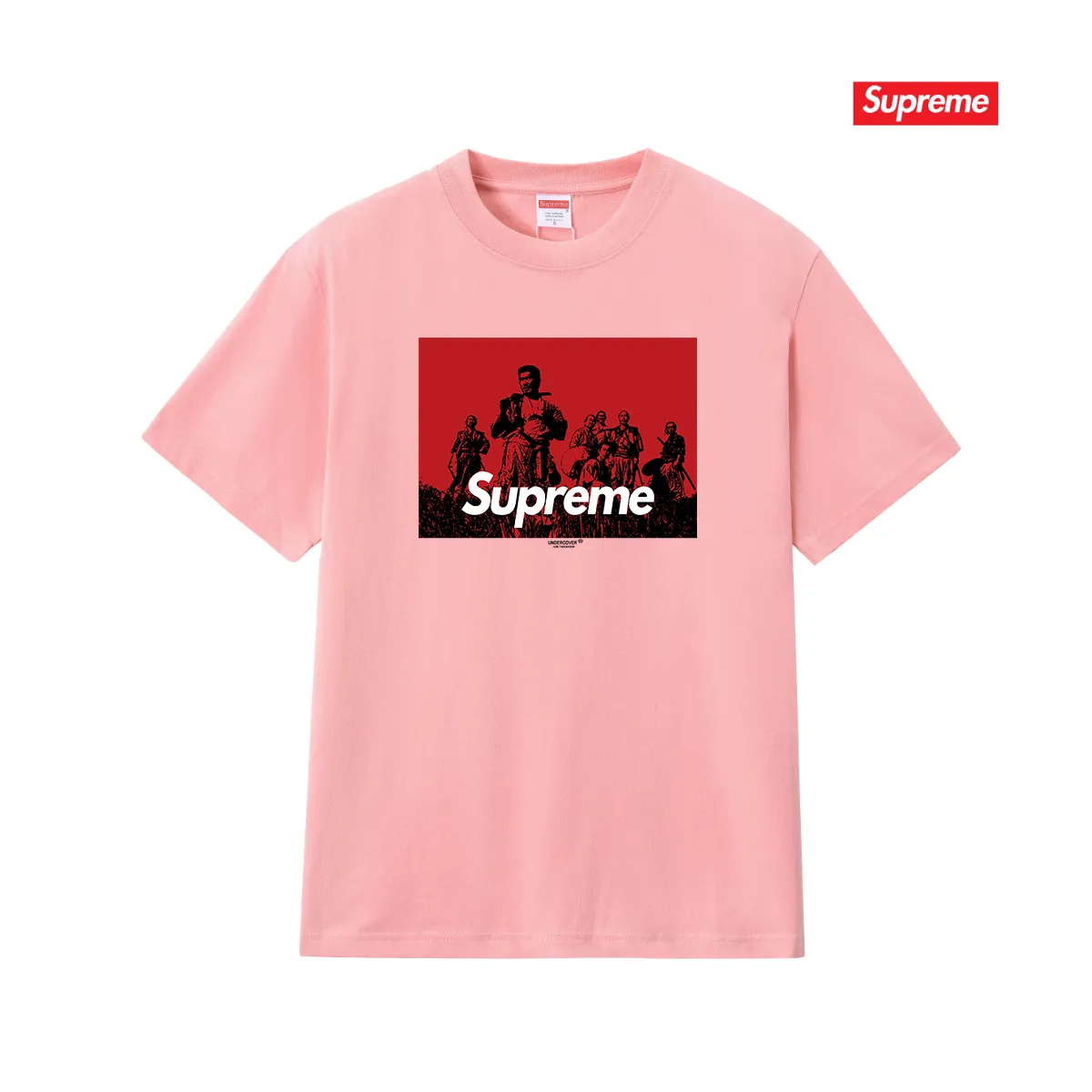 S212 P110💰 25 new Sup undercover casual samurai print retro round neck short-sleeved pure cotton unisex T-shirt. Loose and loose fit. Made of 260g combed cotton double yarn. From fabric to accessories, all three standards are complete and follow ZP. Imported Matsui company slurry printing will never crack. The whole piece adopts three-needle five-thread process. The neckline-shoulder seam-sleeve seam is double-lined, which looks more three-dimensional and textured. The same process as the original version, classic version Feel free to compare zp. The whole piece adopts three-needle five-thread craftsmanship (neckline-shoulder seam-sleeve seam double thread, which looks more three-dimensional and textured). It has the same craftsmanship as the original original, classic version. Color: black, white, light gray, pink, navy. Size: S M L XL XXL