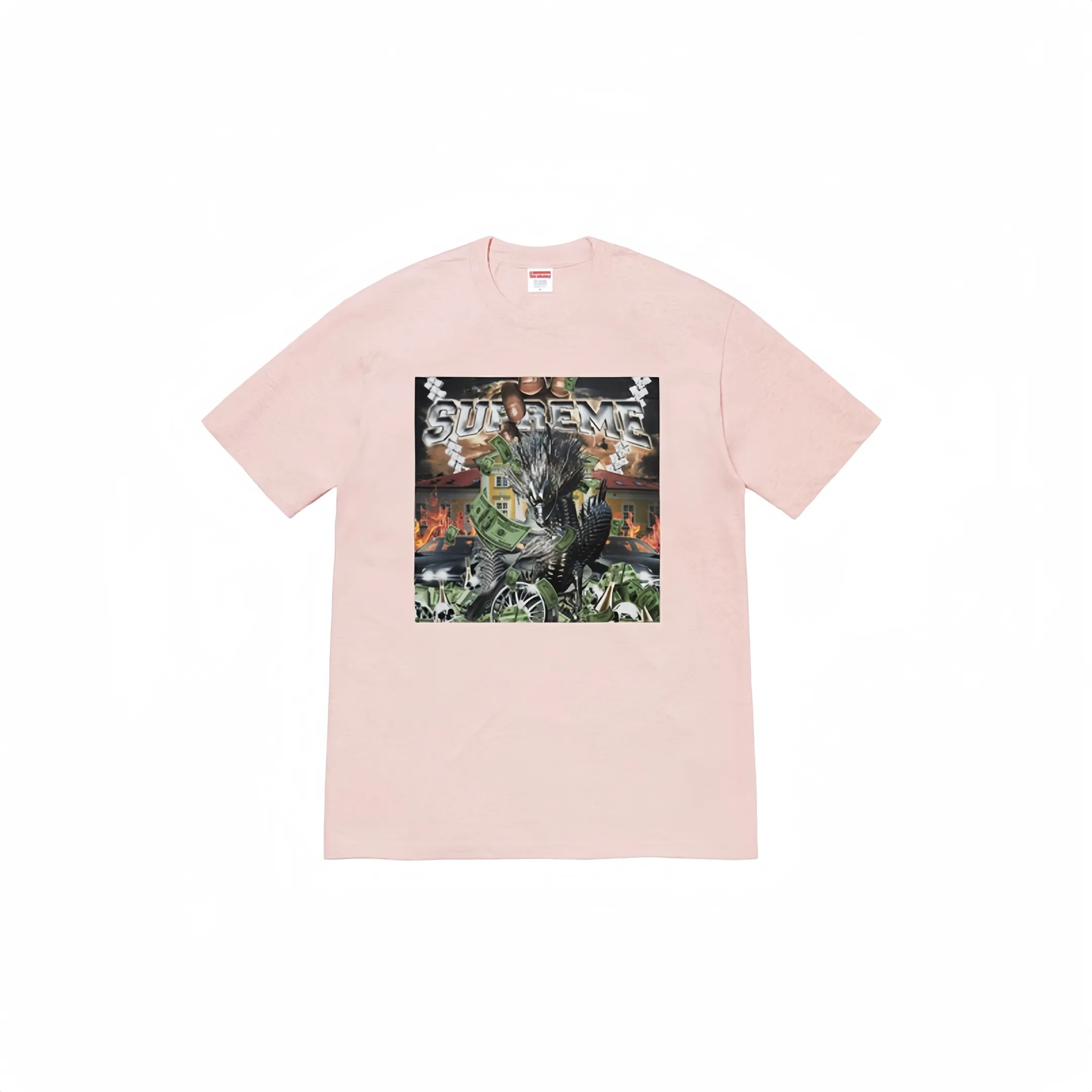 #S22 P110💰 Supreme Week 8 Dragon Tee Mechanical dragon printed round neck short-sleeved T-shirt. The same style for men and women is made of 260g combed cotton double yarn. From fabrics to accessories, all three standards are complete and follow ZP. Imported Matsui company's slurry printing will never crack. The whole piece adopts three-needle five-thread technology. The neckline-shoulder seam-sleeve seam is double-lined, which looks more three-dimensional and textured.) The same process as the original version, classic version Feel free to compare zp. The whole piece adopts three-needle five-thread craftsmanship. The neckline-shoulder seam-sleeve seam is double-threaded, which looks more three-dimensional and textured.) It has the same craftsmanship as the original original, classic version. Color: black, red, pink, gray and white. Size: S M L XL XXL