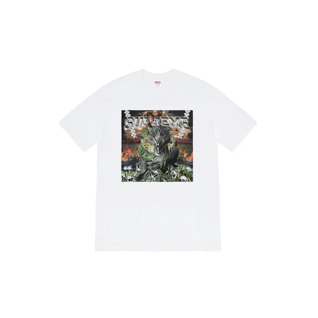 #S22 P110💰 Supreme Week 8 Dragon Tee Mechanical dragon printed round neck short-sleeved T-shirt. The same style for men and women is made of 260g combed cotton double yarn. From fabrics to accessories, all three standards are complete and follow ZP. Imported Matsui company's slurry printing will never crack. The whole piece adopts three-needle five-thread technology. The neckline-shoulder seam-sleeve seam is double-lined, which looks more three-dimensional and textured.) The same process as the original version, classic version Feel free to compare zp. The whole piece adopts three-needle five-thread craftsmanship. The neckline-shoulder seam-sleeve seam is double-threaded, which looks more three-dimensional and textured.) It has the same craftsmanship as the original original, classic version. Color: black, red, pink, gray and white. Size: S M L XL XXL
