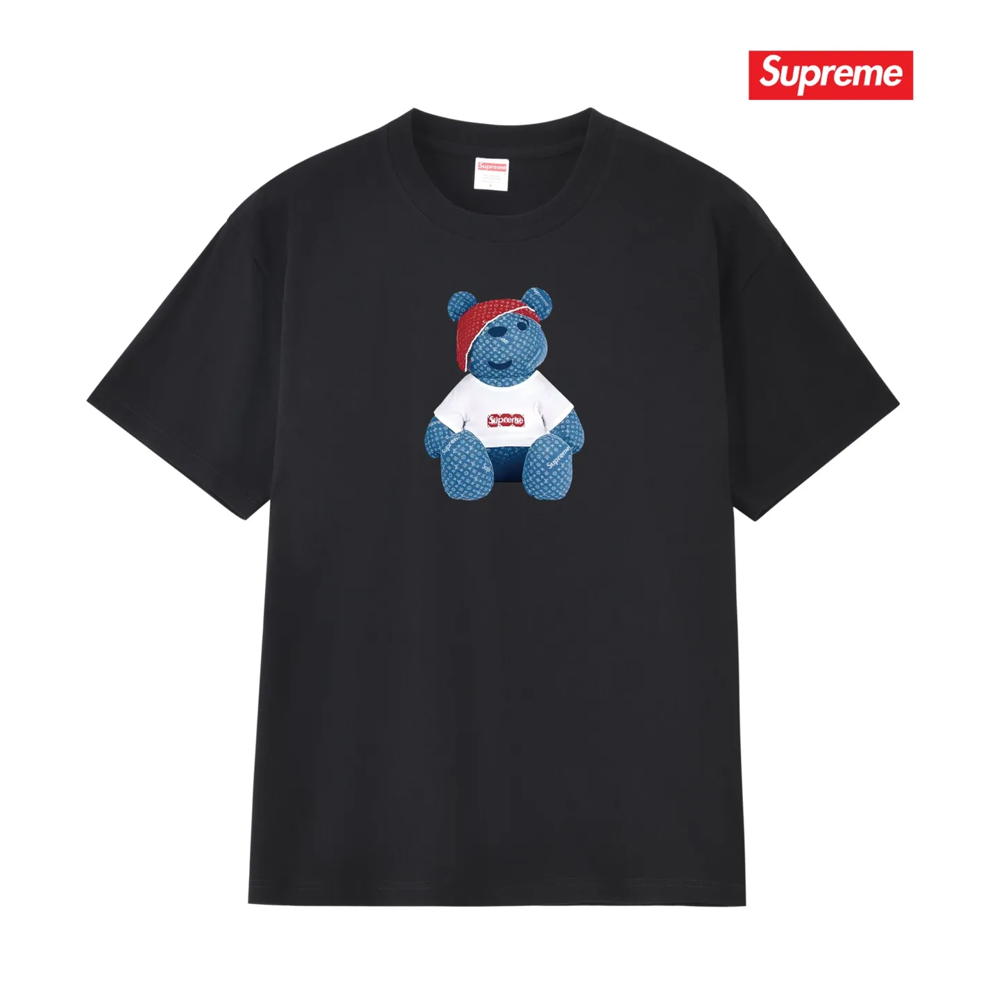 S197 P110💰 upreme new trendy short-sleeved colorful letters cupid catwoman catwoman saxophone clown smoke T-shirt. Loose fit. Made of 260g combed cotton double yarn. From fabric to accessories, all three standards are complete and ZP. The slurry printing imported from Matsui company will never crack. The whole piece adopts three-needle five-thread process. The neckline-shoulder seam-sleeve seam is double-lined, which looks more three-dimensional and textured. The same process as the original version, classic version. Feel free to compare zp. The whole piece adopts three-needle five-thread craftsmanship (neckline-shoulder seam-sleeve seam double thread, which looks more three-dimensional and textured). It has the same craftsmanship as the original original, classic version. Color: black, white, light gray, pink, navy. Size: S M L XL XXL