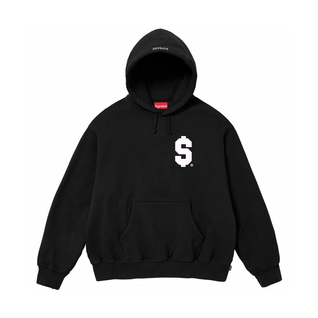 S602💰p320 Top version Supreme 24ss $ Patch embroidery logo plus velvet hooded sweatshirt 1. Fabric: ZP test, custom woven and dyed, pure cotton 430G plus velvet main fabric, horizontal cutting 2. Embroidery: Embroidery equipment, using Behringer BEKS-Y924 machine (one level higher than Tajima embroidery machine) Embroidery thickness, saturation and size are consistent with ZP 3. Sewing process: The whole garment adopts four-needle and six-thread boneless splicing technology in 12 places. Processed by a senior foreign trade factory (ordinary factories cannot do it) 4. Customized ZP main label/wash water label/tag/packaging bag (equipped with an extra-large thickened handbag) Color: black/grey/navy blue Size: S/M/L/XL