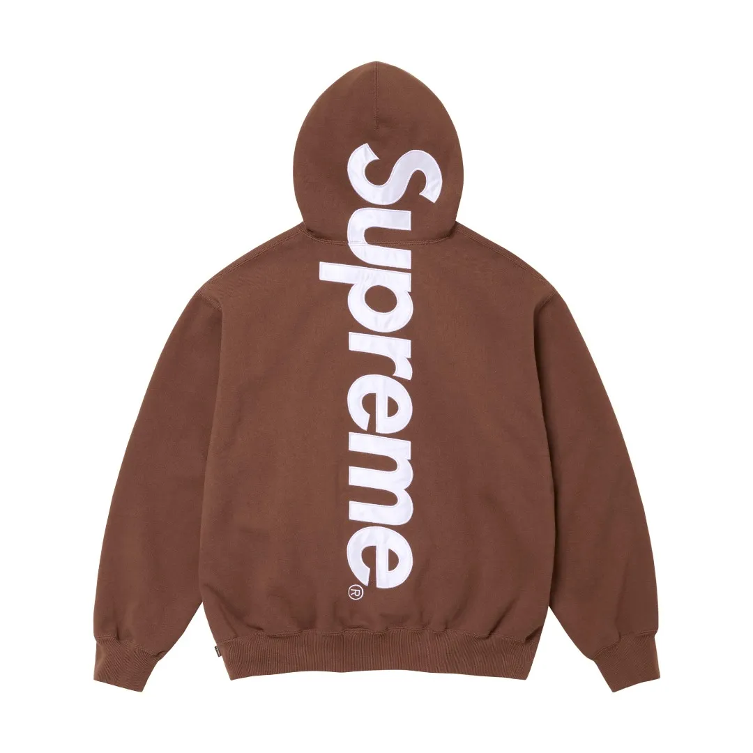 🅿️330 S227 top version Supreme 22FW Satin Appliqué Hooded Sweatshirt with patch embroidery LOGO on the back. For those of us who focus on the top Supreme, this sweatshirt is naturally available. ZP purchase and pattern making operation 1. Fabric: ZP test, custom weaving and dyeing, pure cotton 460G fleece main fabric 2. Technology: Large area embroidered letters on the back Imported Behringer embroidery machine work, exquisite and perfect presentation 3. Hem and cuffs: both use 520G non-elastic threads (low-end products use elastic threads to cause the hem and cuffs to appear wavy) 4. Customized ZP main label/wash water label/tag/packaging bag (equipped with an extra-large thickened handbag) Color: black and white/black/grey/royal blue/red/green/brown Size: S~XL