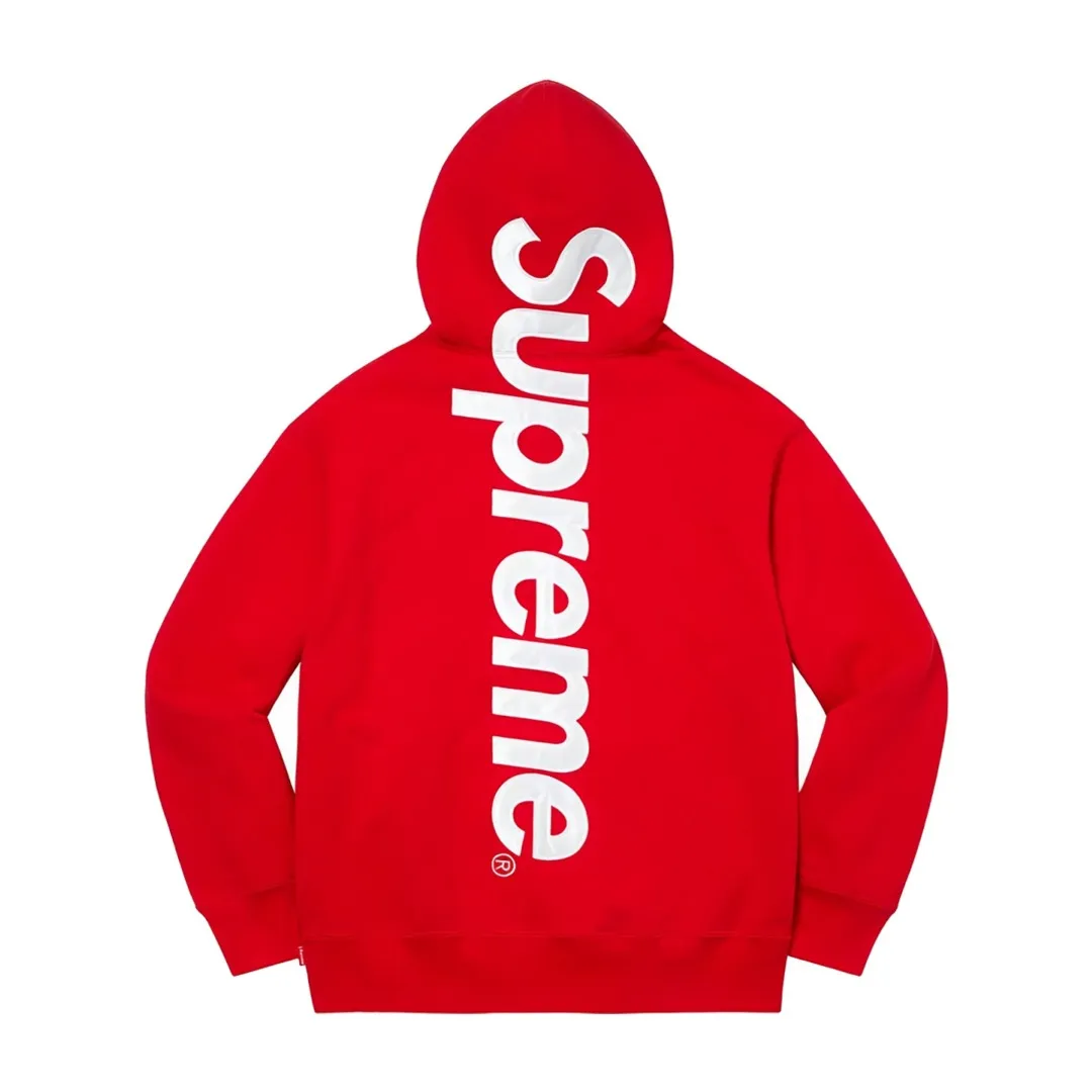 🅿️330 S227 top version Supreme 22FW Satin Appliqué Hooded Sweatshirt with patch embroidery LOGO on the back. For those of us who focus on the top Supreme, this sweatshirt is naturally available. ZP purchase and pattern making operation 1. Fabric: ZP test, custom weaving and dyeing, pure cotton 460G fleece main fabric 2. Technology: Large area embroidered letters on the back Imported Behringer embroidery machine work, exquisite and perfect presentation 3. Hem and cuffs: both use 520G non-elastic threads (low-end products use elastic threads to cause the hem and cuffs to appear wavy) 4. Customized ZP main label/wash water label/tag/packaging bag (equipped with an extra-large thickened handbag) Color: black and white/black/grey/royal blue/red/green/brown Size: S~XL