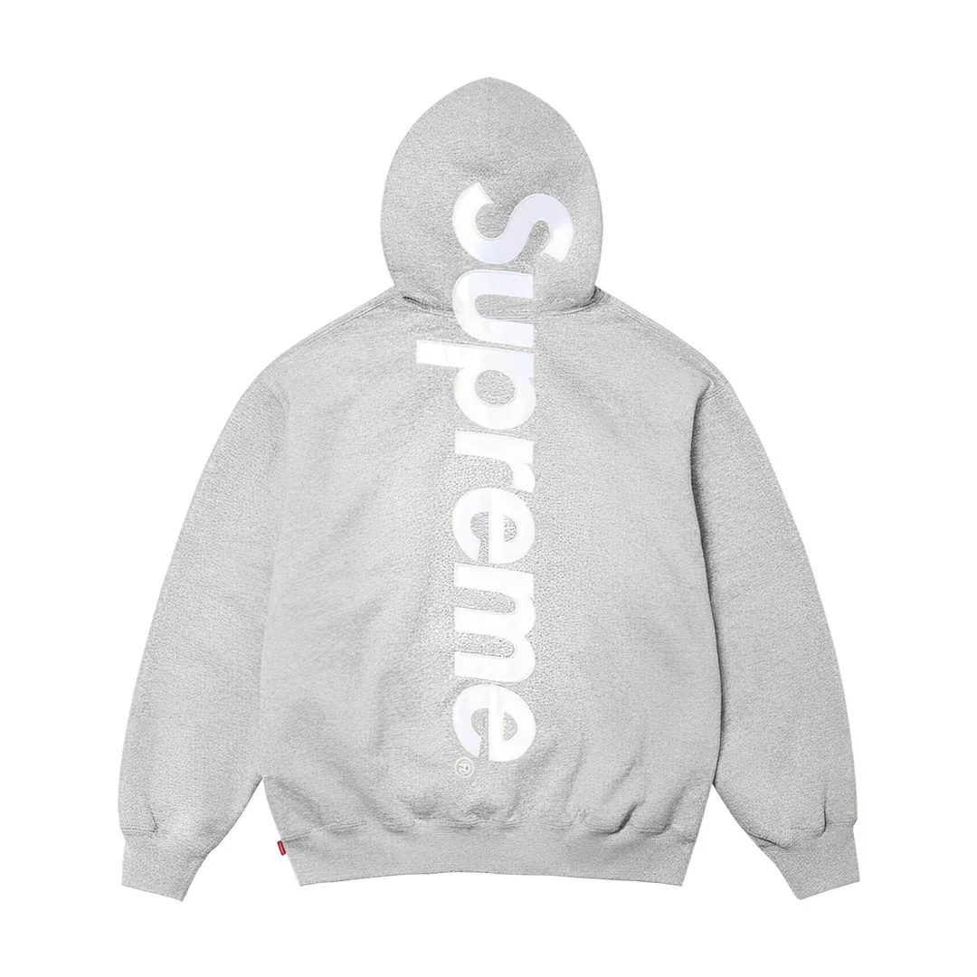 🅿️330 S227 top version Supreme 22FW Satin Appliqué Hooded Sweatshirt with patch embroidery LOGO on the back. For those of us who focus on the top Supreme, this sweatshirt is naturally available. ZP purchase and pattern making operation 1. Fabric: ZP test, custom weaving and dyeing, pure cotton 460G fleece main fabric 2. Technology: Large area embroidered letters on the back Imported Behringer embroidery machine work, exquisite and perfect presentation 3. Hem and cuffs: both use 520G non-elastic threads (low-end products use elastic threads to cause the hem and cuffs to appear wavy) 4. Customized ZP main label/wash water label/tag/packaging bag (equipped with an extra-large thickened handbag) Color: black and white/black/grey/royal blue/red/green/brown Size: S~XL