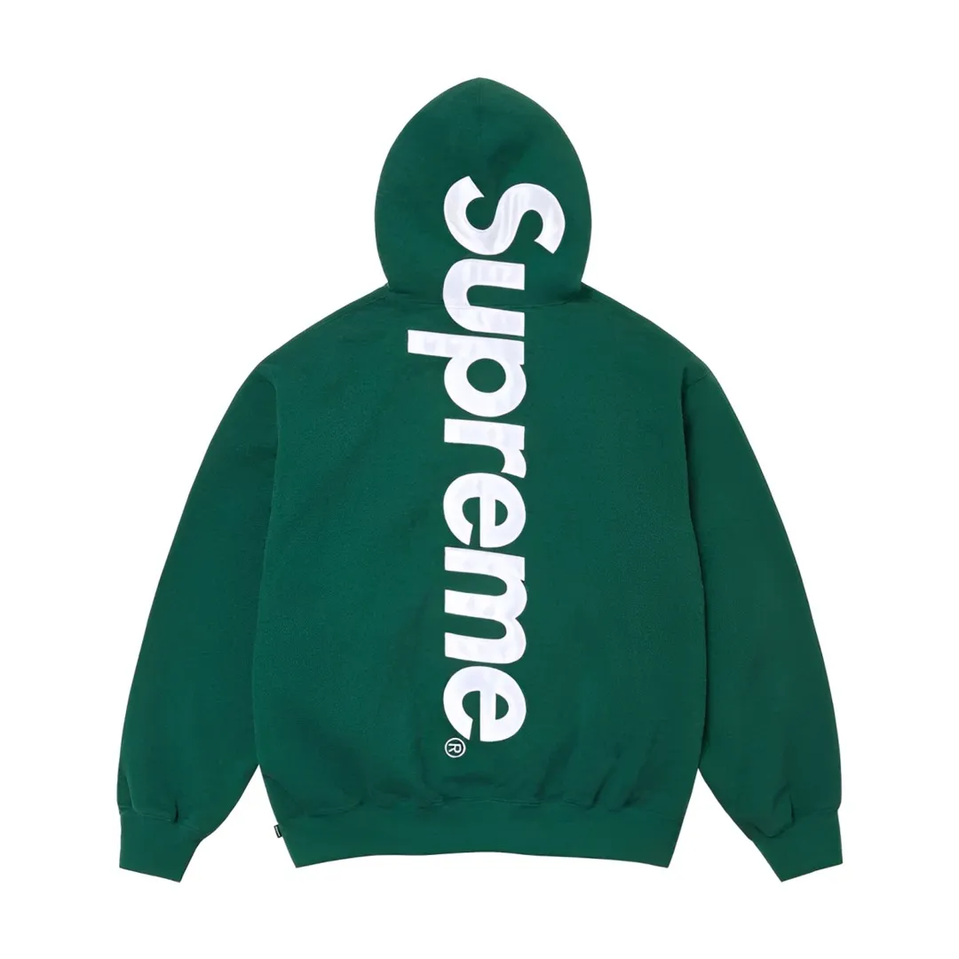 🅿️330 S227 top version Supreme 22FW Satin Appliqué Hooded Sweatshirt with patch embroidery LOGO on the back. For those of us who focus on the top Supreme, this sweatshirt is naturally available. ZP purchase and pattern making operation 1. Fabric: ZP test, custom weaving and dyeing, pure cotton 460G fleece main fabric 2. Technology: Large area embroidered letters on the back Imported Behringer embroidery machine work, exquisite and perfect presentation 3. Hem and cuffs: both use 520G non-elastic threads (low-end products use elastic threads to cause the hem and cuffs to appear wavy) 4. Customized ZP main label/wash water label/tag/packaging bag (equipped with an extra-large thickened handbag) Color: black and white/black/grey/royal blue/red/green/brown Size: S~XL