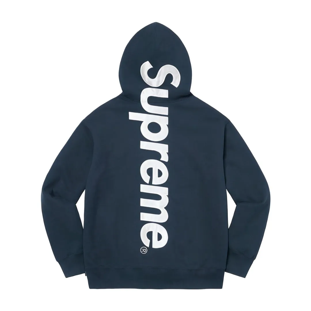 🅿️330 S227 top version Supreme 22FW Satin Appliqué Hooded Sweatshirt with patch embroidery LOGO on the back. For those of us who focus on the top Supreme, this sweatshirt is naturally available. ZP purchase and pattern making operation 1. Fabric: ZP test, custom weaving and dyeing, pure cotton 460G fleece main fabric 2. Technology: Large area embroidered letters on the back Imported Behringer embroidery machine work, exquisite and perfect presentation 3. Hem and cuffs: both use 520G non-elastic threads (low-end products use elastic threads to cause the hem and cuffs to appear wavy) 4. Customized ZP main label/wash water label/tag/packaging bag (equipped with an extra-large thickened handbag) Color: black and white/black/grey/royal blue/red/green/brown Size: S~XL