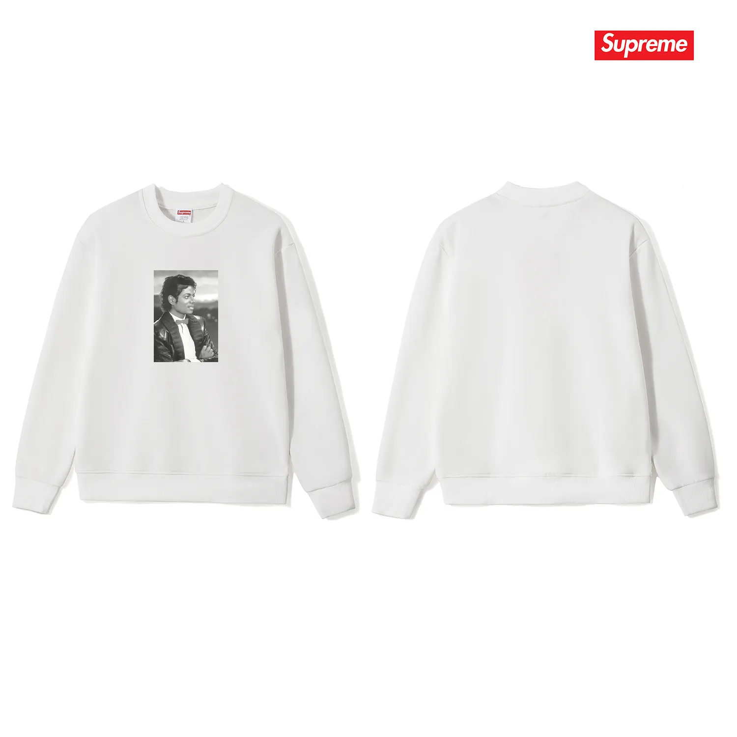 Style No. S1198 #terryp150💰 Velvet 160💰 SS17 Michael Jackson Tee Michael Jackson pattern round neck sweatshirt Made of 400g large terry (drop shoulder large version) fabric, soft texture and no pilling Imported environmentally friendly printing glue The pattern is bright and three-dimensional Quality 💥Same style for men and women The upper body is trendy Color: black white gray Size: S M L XL XXL
