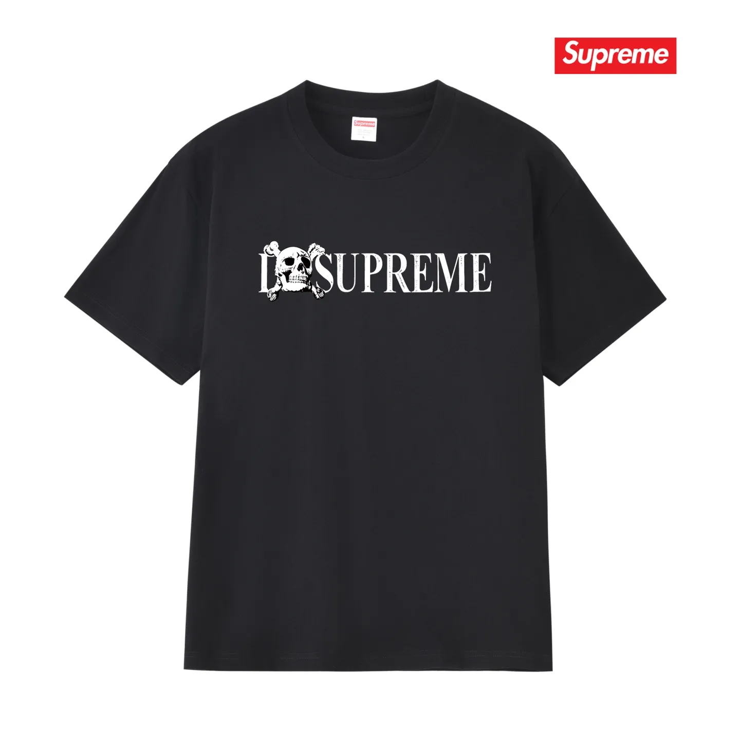 S250 P110💰 Supreme FW25 WEEK1 Skull Tee Skull pattern round neck short-sleeved T-shirt. Same style for men and women. Loose fit. Made of 260g combed cotton double yarn. All three standards from fabrics to accessories are in compliance with ZP. Imported Matsui company slurry printing will never crack. The whole piece adopts three-needle five-thread technology. The neckline-shoulder seam-sleeve seam is double-lined, which looks more three-dimensional and textured.) The same process as the original version, classic version Feel free to compare zp. The whole piece adopts three-needle five-thread craftsmanship (neckline-shoulder seam-sleeve seam double thread, which looks more three-dimensional and textured). It has the same craftsmanship as the original original, classic version. Color: black, white, light gray, pink, navy. Size: S M L XL XXL