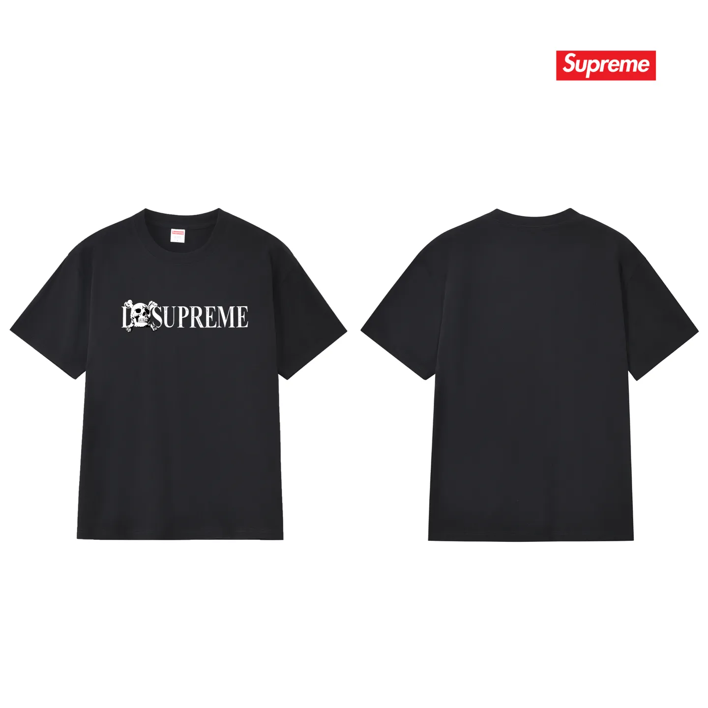 S250 P110💰 Supreme FW25 WEEK1 Skull Tee Skull pattern round neck short-sleeved T-shirt. Same style for men and women. Loose fit. Made of 260g combed cotton double yarn. All three standards from fabrics to accessories are in compliance with ZP. Imported Matsui company slurry printing will never crack. The whole piece adopts three-needle five-thread technology. The neckline-shoulder seam-sleeve seam is double-lined, which looks more three-dimensional and textured.) The same process as the original version, classic version Feel free to compare zp. The whole piece adopts three-needle five-thread craftsmanship (neckline-shoulder seam-sleeve seam double thread, which looks more three-dimensional and textured). It has the same craftsmanship as the original original, classic version. Color: black, white, light gray, pink, navy. Size: S M L XL XXL