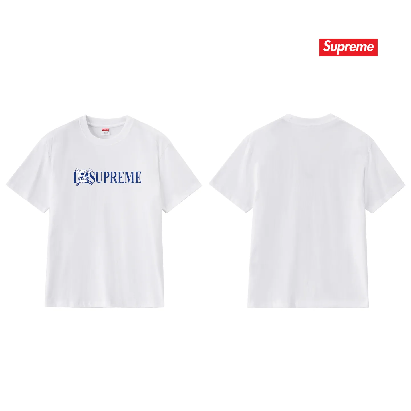 S250 P110💰 Supreme FW25 WEEK1 Skull Tee Skull pattern round neck short-sleeved T-shirt. Same style for men and women. Loose fit. Made of 260g combed cotton double yarn. All three standards from fabrics to accessories are in compliance with ZP. Imported Matsui company slurry printing will never crack. The whole piece adopts three-needle five-thread technology. The neckline-shoulder seam-sleeve seam is double-lined, which looks more three-dimensional and textured.) The same process as the original version, classic version Feel free to compare zp. The whole piece adopts three-needle five-thread craftsmanship (neckline-shoulder seam-sleeve seam double thread, which looks more three-dimensional and textured). It has the same craftsmanship as the original original, classic version. Color: black, white, light gray, pink, navy. Size: S M L XL XXL