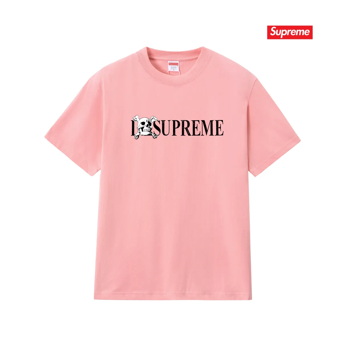 S250 P110💰 Supreme FW25 WEEK1 Skull Tee Skull pattern round neck short-sleeved T-shirt. Same style for men and women. Loose fit. Made of 260g combed cotton double yarn. All three standards from fabrics to accessories are in compliance with ZP. Imported Matsui company slurry printing will never crack. The whole piece adopts three-needle five-thread technology. The neckline-shoulder seam-sleeve seam is double-lined, which looks more three-dimensional and textured.) The same process as the original version, classic version Feel free to compare zp. The whole piece adopts three-needle five-thread craftsmanship (neckline-shoulder seam-sleeve seam double thread, which looks more three-dimensional and textured). It has the same craftsmanship as the original original, classic version. Color: black, white, light gray, pink, navy. Size: S M L XL XXL
