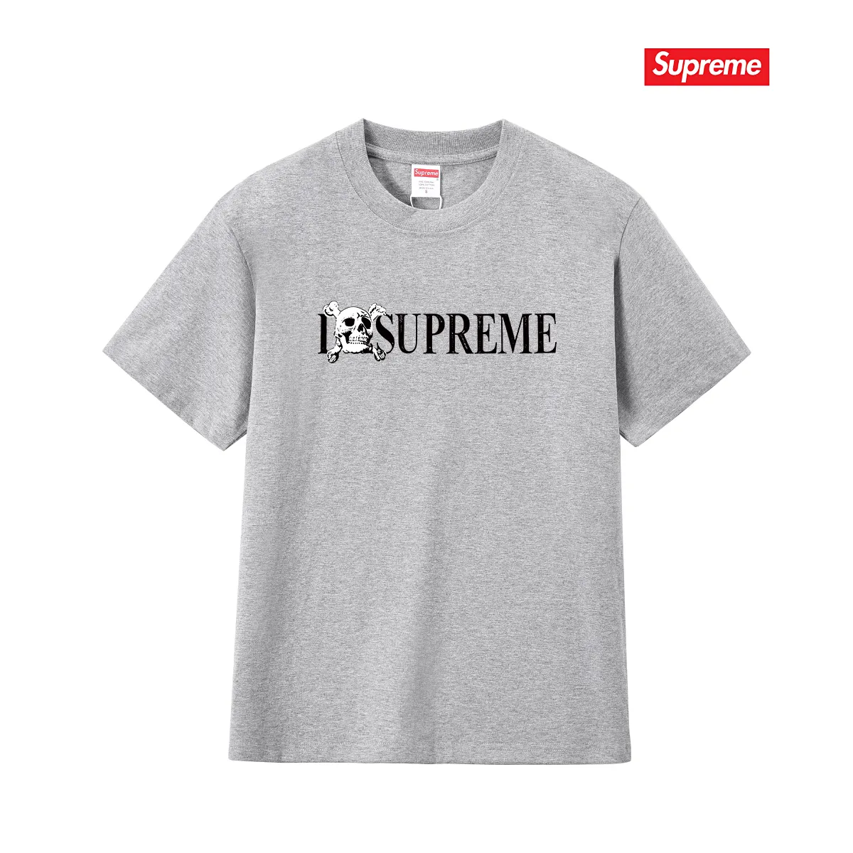 S250 P110💰 Supreme FW25 WEEK1 Skull Tee Skull pattern round neck short-sleeved T-shirt. Same style for men and women. Loose fit. Made of 260g combed cotton double yarn. All three standards from fabrics to accessories are in compliance with ZP. Imported Matsui company slurry printing will never crack. The whole piece adopts three-needle five-thread technology. The neckline-shoulder seam-sleeve seam is double-lined, which looks more three-dimensional and textured.) The same process as the original version, classic version Feel free to compare zp. The whole piece adopts three-needle five-thread craftsmanship (neckline-shoulder seam-sleeve seam double thread, which looks more three-dimensional and textured). It has the same craftsmanship as the original original, classic version. Color: black, white, light gray, pink, navy. Size: S M L XL XXL