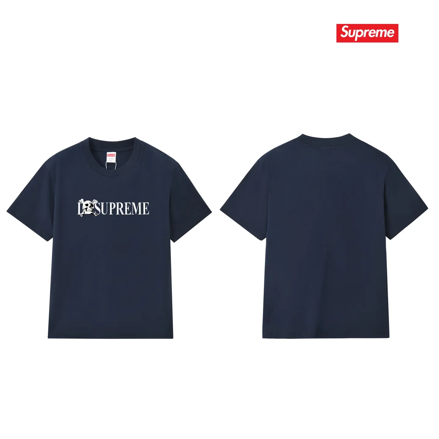 S250 P110💰 Supreme FW25 WEEK1 Skull Tee Skull pattern round neck short-sleeved T-shirt. Same style for men and women. Loose fit. Made of 260g combed cotton double yarn. All three standards from fabrics to accessories are in compliance with ZP. Imported Matsui company slurry printing will never crack. The whole piece adopts three-needle five-thread technology. The neckline-shoulder seam-sleeve seam is double-lined, which looks more three-dimensional and textured.) The same process as the original version, classic version Feel free to compare zp. The whole piece adopts three-needle five-thread craftsmanship (neckline-shoulder seam-sleeve seam double thread, which looks more three-dimensional and textured). It has the same craftsmanship as the original original, classic version. Color: black, white, light gray, pink, navy. Size: S M L XL XXL