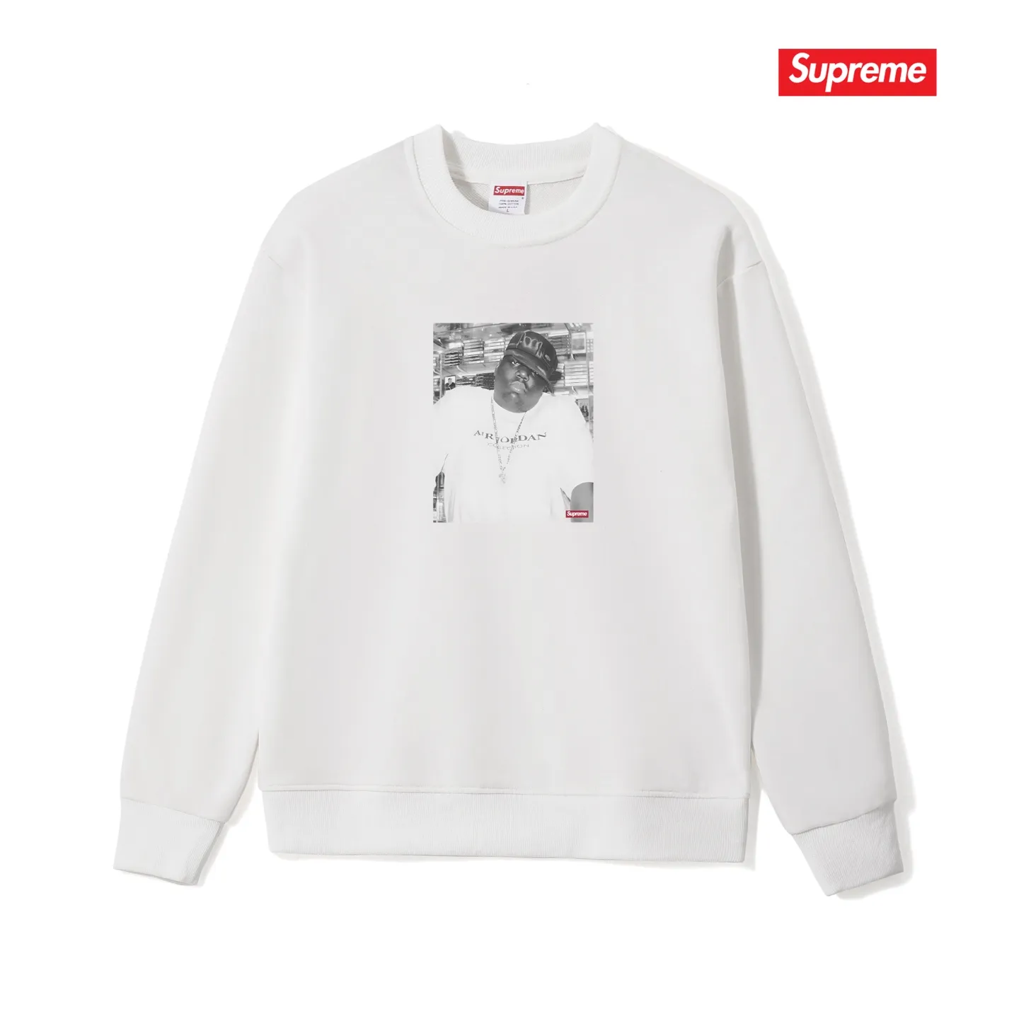 Style No. S1183 #terry p150💰 Velvet 160💰 Sup FW24 Casual, comfortable logo pattern on the chest, round neck sweatshirt Made of 400 grams of large terry (drop shoulder large version) fabric, soft texture and no pilling, imported environmentally friendly printing glue, bright and three-dimensional pattern, quality 💥Same style for men and women, the upper body is fashionable Color: black white gray Size: S M L XL XXL