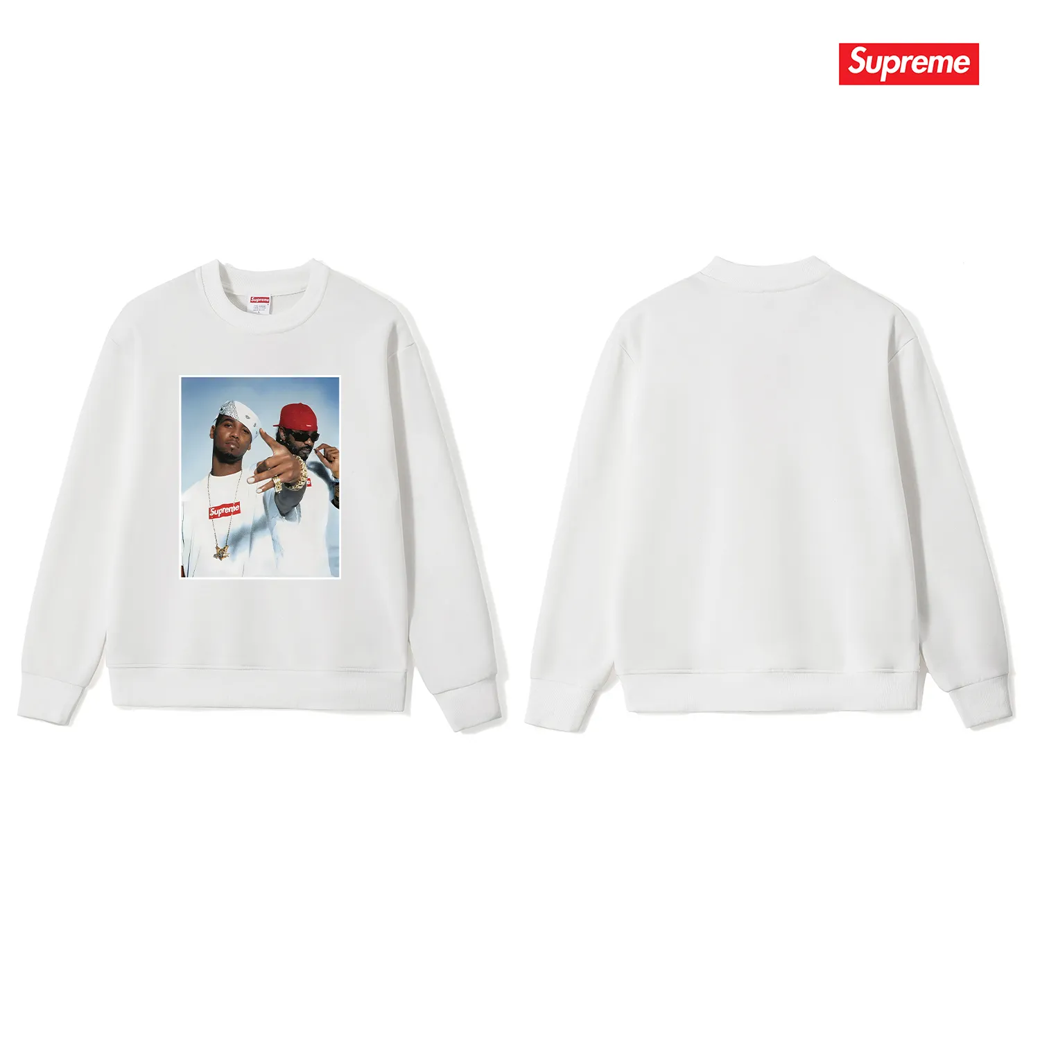 Style number S1191 #terry p150💰 plus velvet 160💰 Sup's new Komit Frog Tyson Mafia round neck sweatshirt Made of 400 grams of large terry (drop shoulder large version) fabric, soft texture and no pilling Imported environmentally friendly printing glue The pattern is bright and three-dimensional Quality 💥 Unisex style The upper body is trendy Color: black white gray Size: S M L XL XXL