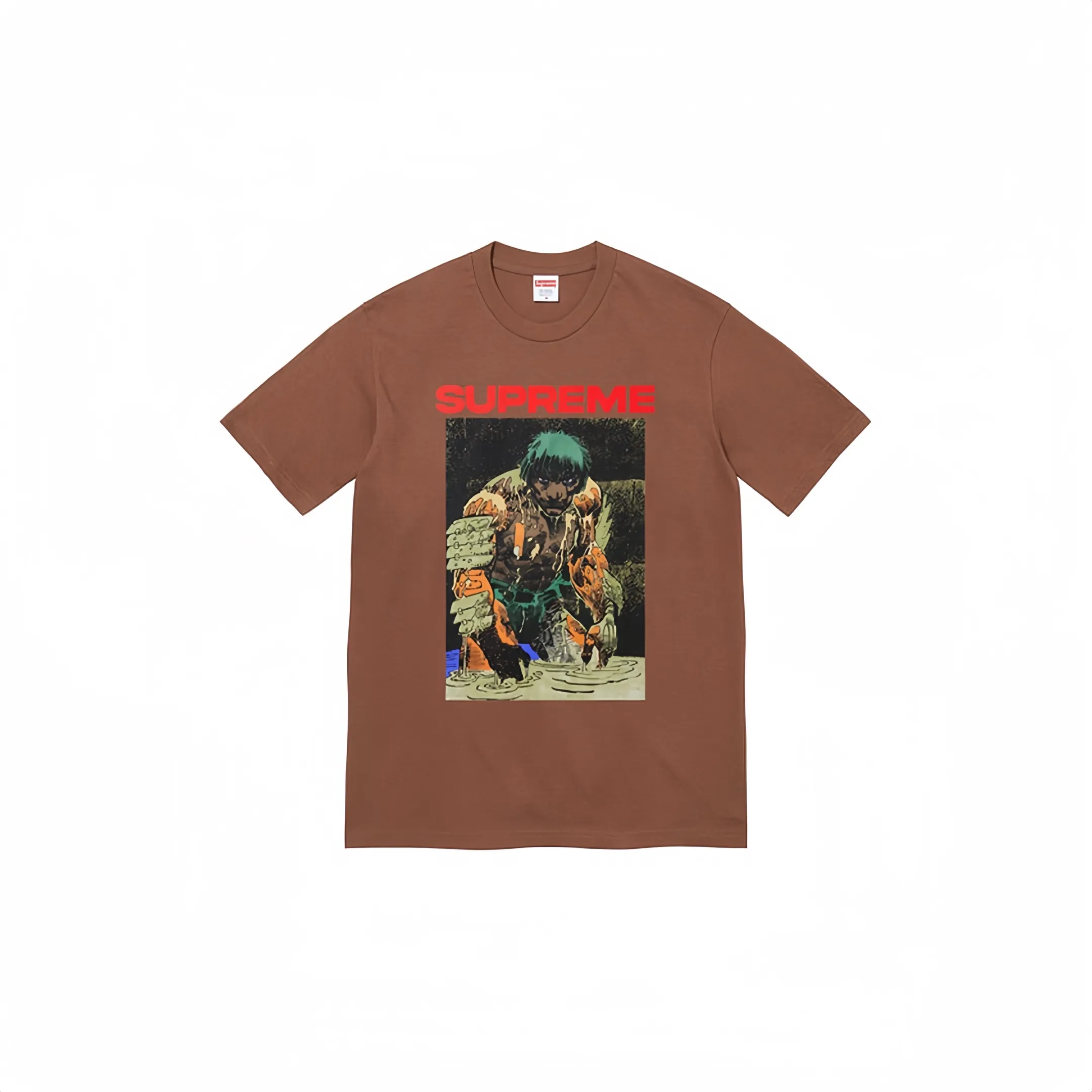 #S26 P110💰 Supreme SS23 Week9 RONIN TEE werewolf pattern printed short-sleeved T-shirt. The same style for men and women is made of 260g combed cotton double yarn. From fabrics to accessories, all three standards are complete and follow ZP. Imported Matsui company’s slurry printing will never crack. The whole piece is made of three-needle five-thread technology. The collar-shoulder seam-sleeve seam is double-lined, which looks more three-dimensional and textured. The same process as the original version, classic version Feel free to compare zp. The whole piece adopts three-needle five-thread craftsmanship. The neckline-shoulder seam-sleeve seam is double-threaded, which looks more three-dimensional and textured.) It has the same craftsmanship as the authentic original, classic version. Color: Black White Brown Size: S M L XL XXL